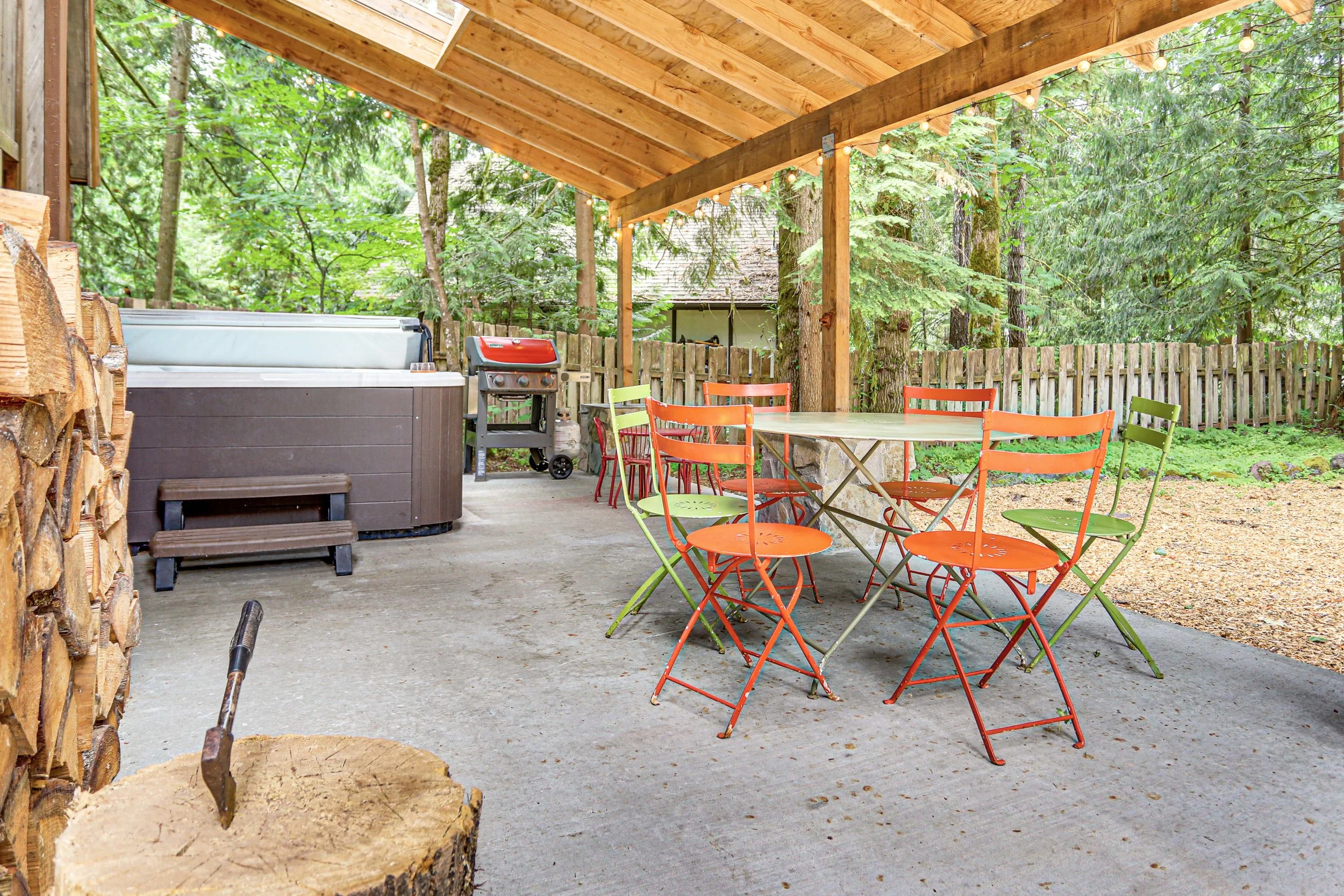 Grill up an incredible feast and enjoy the flavors al fresco with friends and family at tables designated for big and little kids alike.