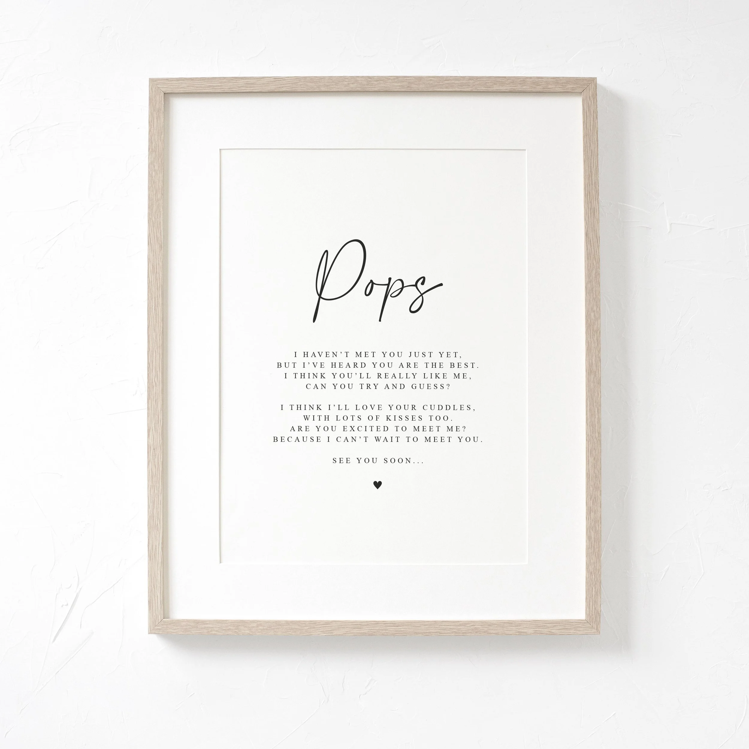 Pops to be Poem from Bump A4 or A5 PRINT, Pregnancy Announcement, To Pops Love Bump Gift, New Grandparent Announcement, Pops to be