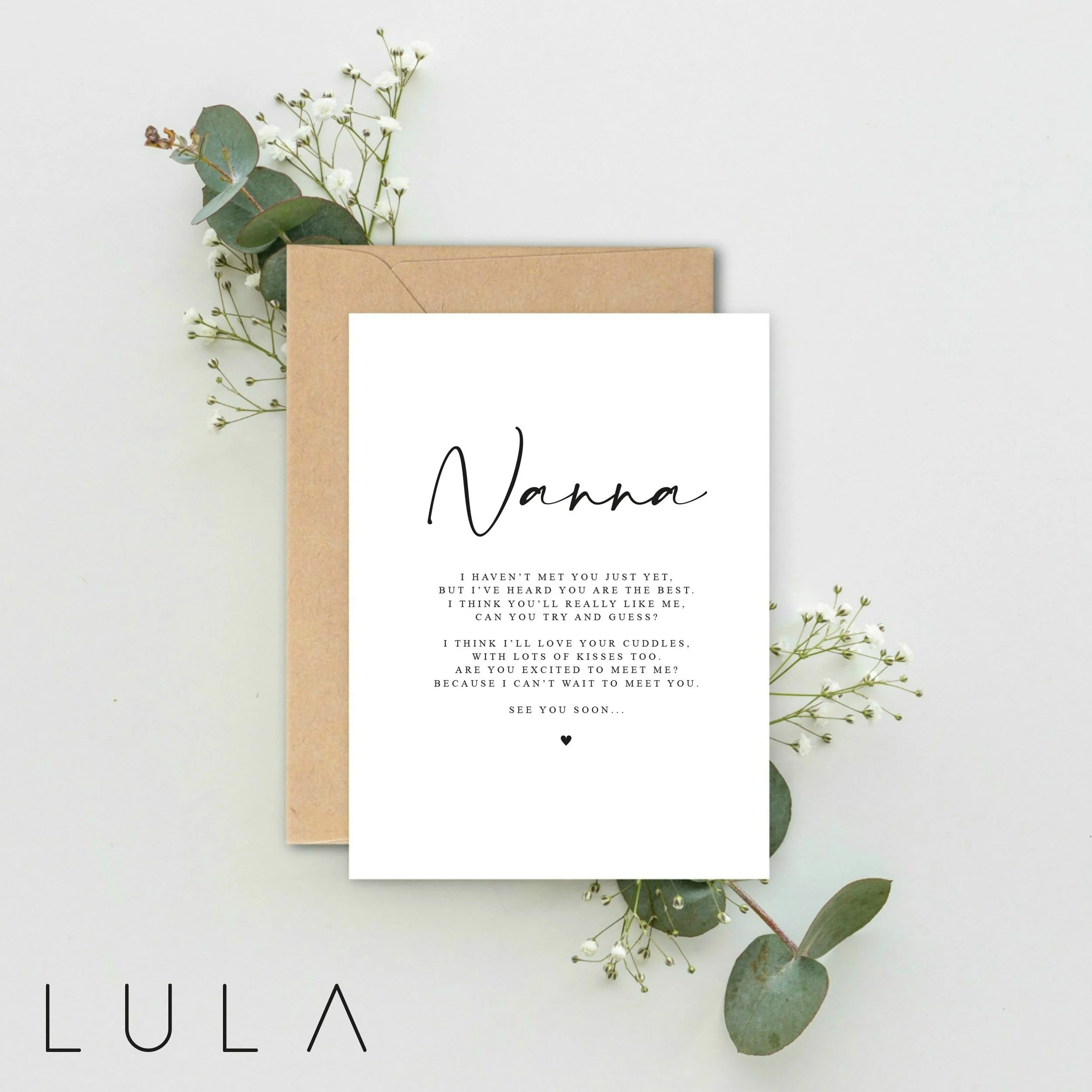 Nanna to be Poem Pregnancy Announcement A5 Card with envelope, Pregnancy Reveal, Nanna to be, Grandparent to be Reveal Card Announcement