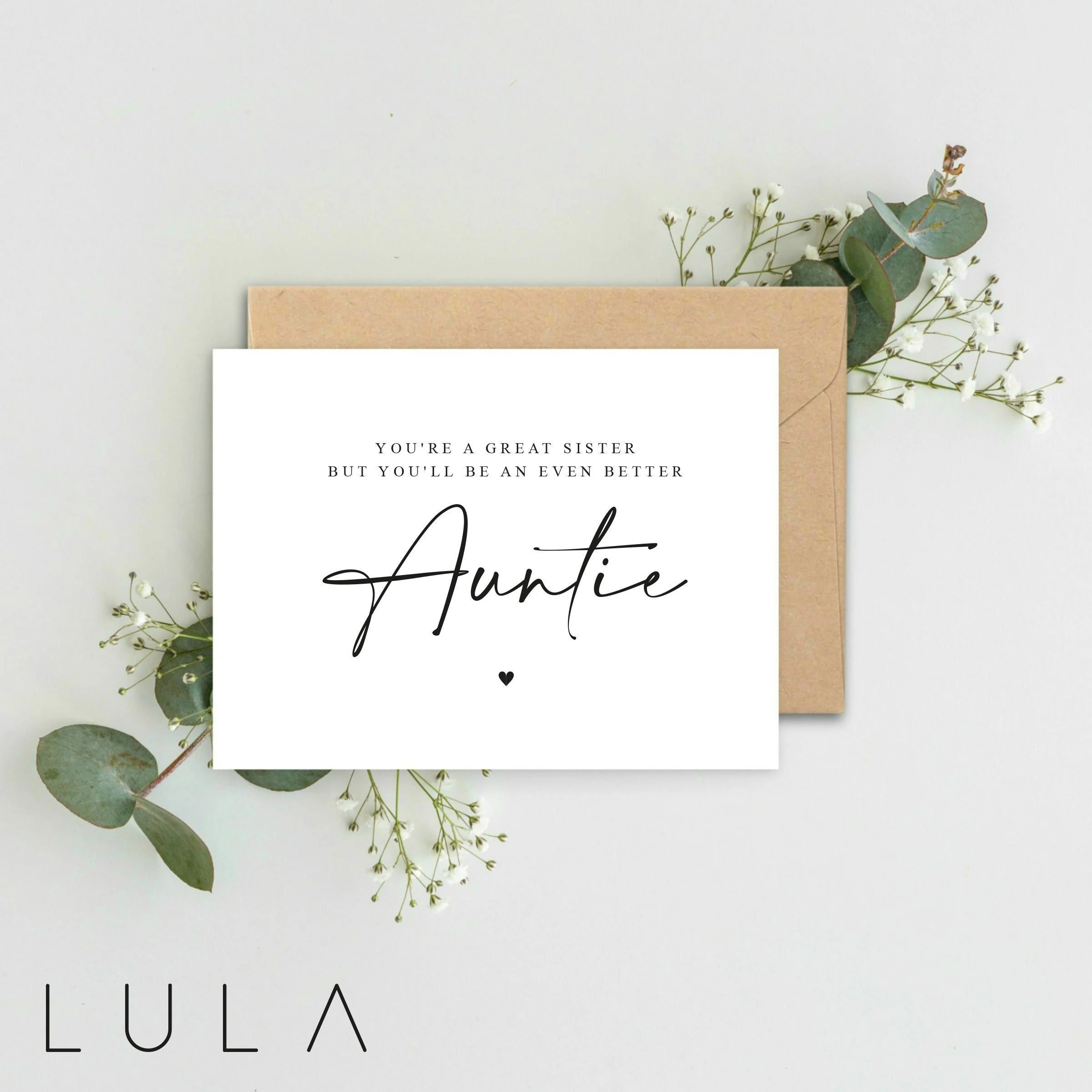 Great Sister to Auntie Pregnancy Announcement A5 Card with envelope, Auntie Pregnancy Announcement, Pregnancy Reveal, Auntie Surprise