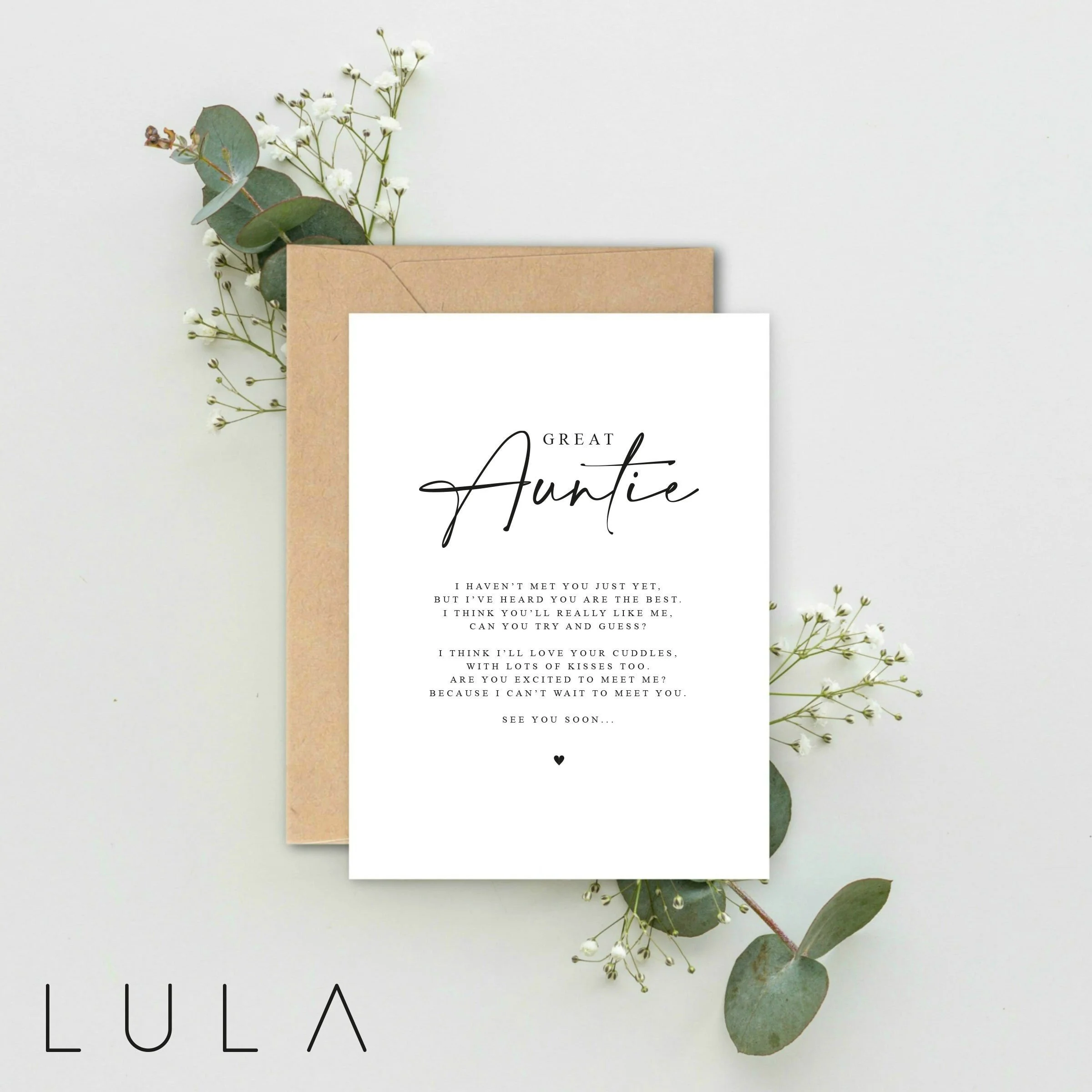 Great Auntie to be Poem Pregnancy Announcement A5 Card with envelope, Auntie Pregnancy Announcement, Pregnancy Reveal, Auntie Surprise