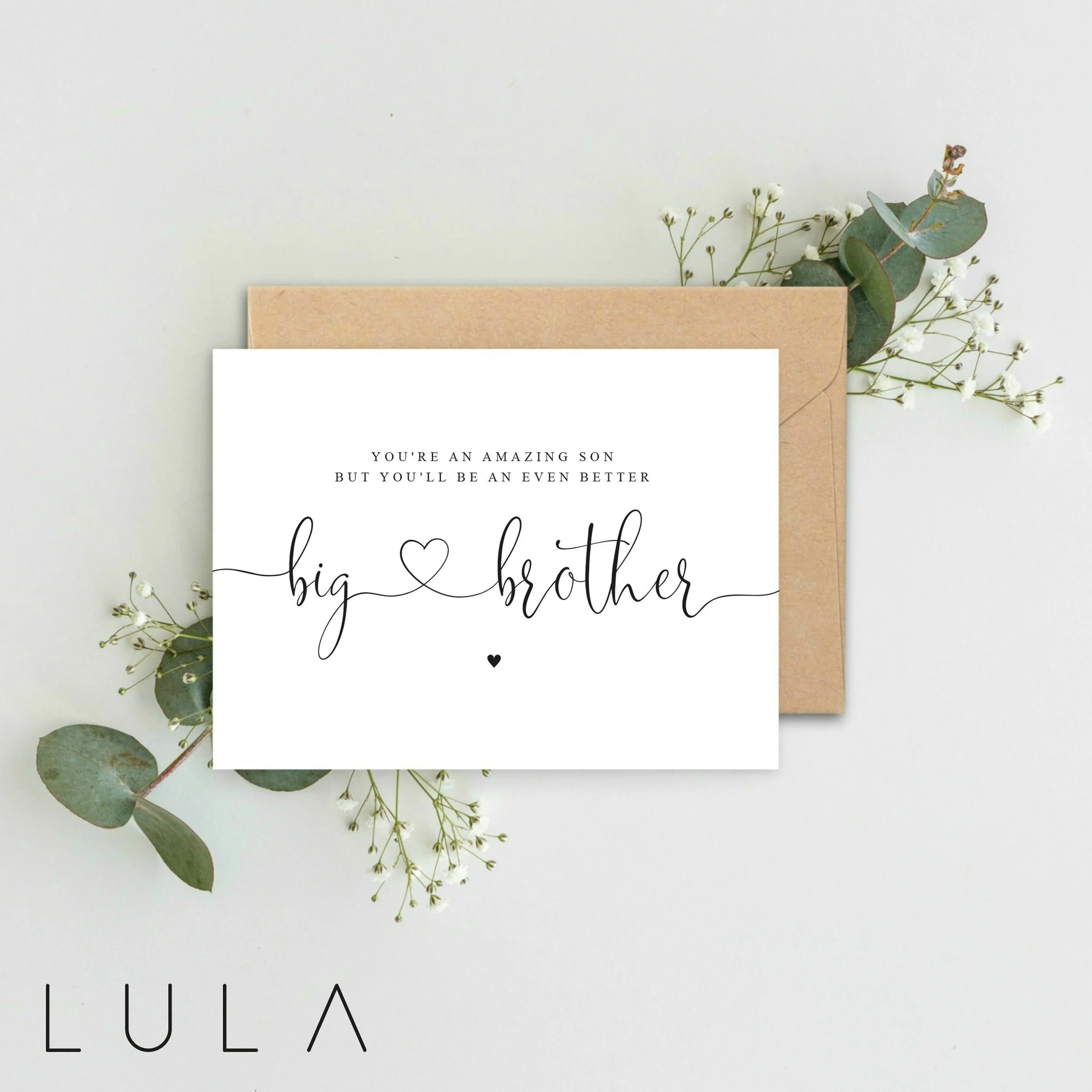 You're an amazing Son but you'll be an even better BIG BROTHER A5 Card & envelope, Promoted to Brother card, Sibling Pregnancy Reveal