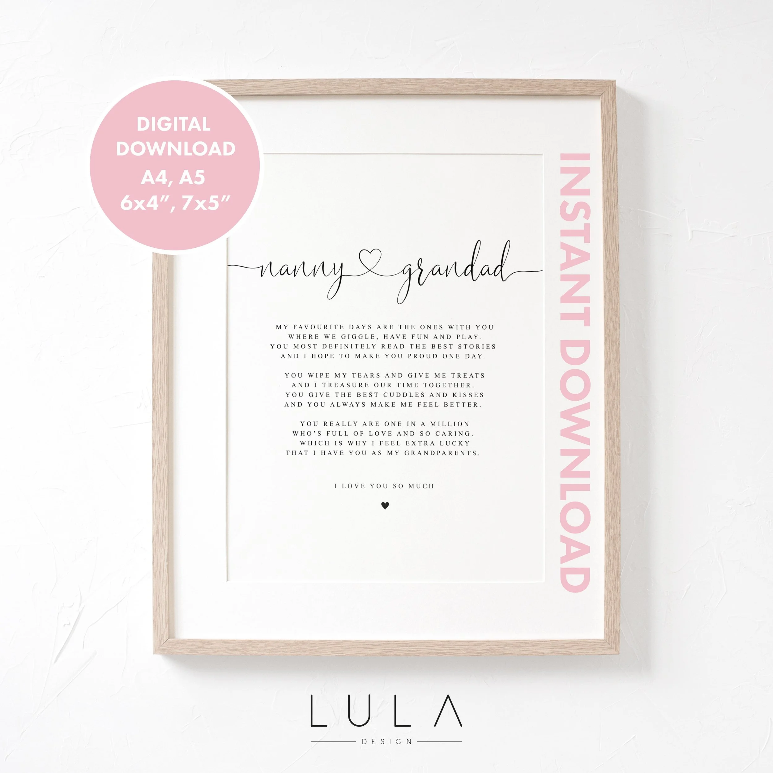 NANNY and Grandad Poem from Grandchild DOWNLOADABLE, Nanny and Grandad Gift, Grandparent Poem, Gift for Grandparents, Grandparent Christmas