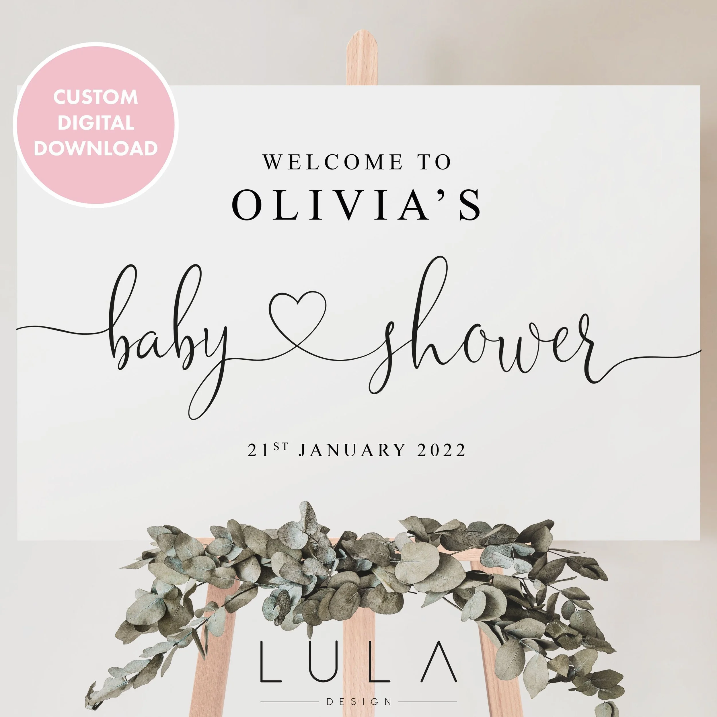 PERSONALISED Baby Shower Sign DIGITAL DOWNLOAD, Welcome Sign, Baby Shower Party, Baby Welcome Sign, Personalised Sign for Baby Shower