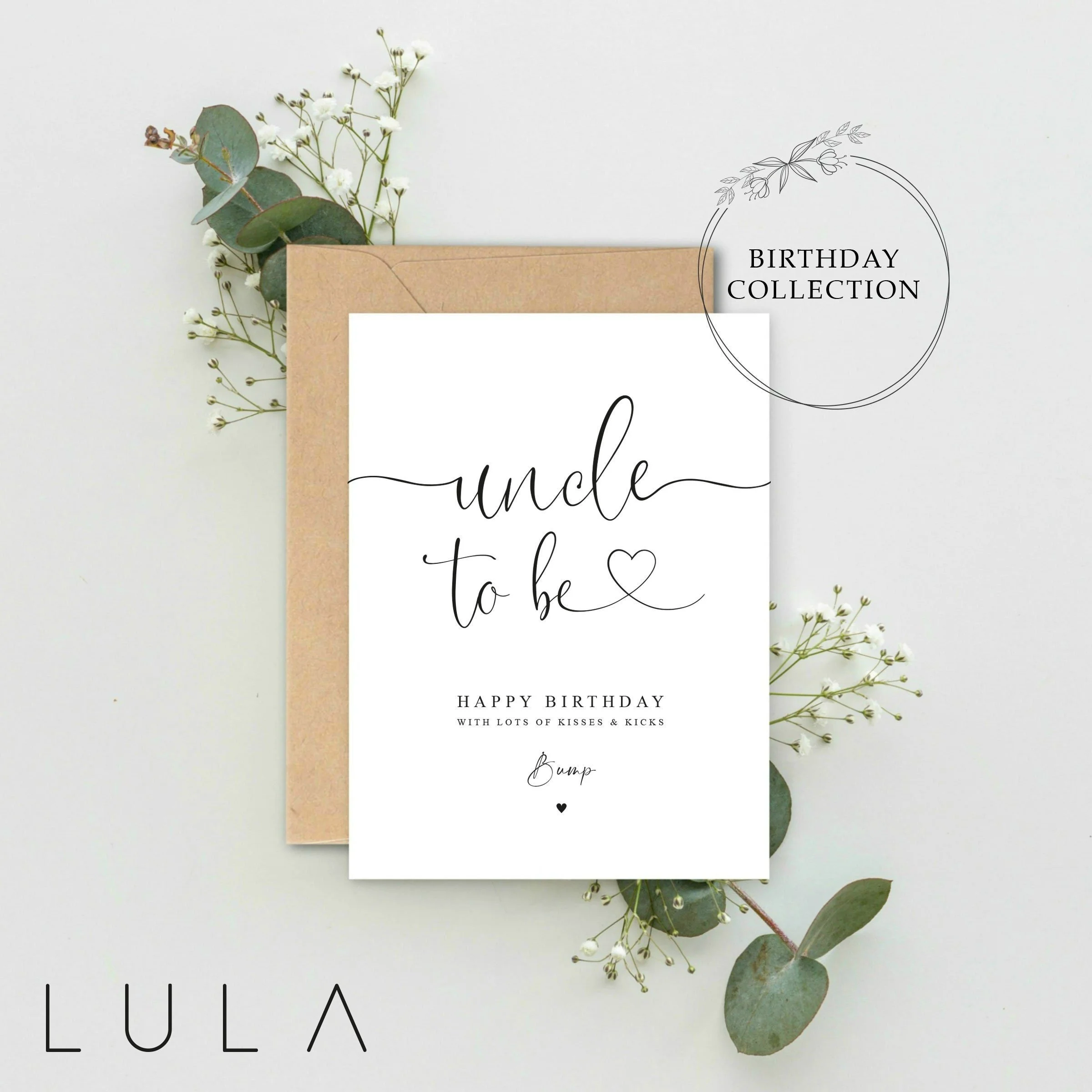 Happy Birthday Uncle to be Card from Bump with envelope, Uncle to be, Happy Birthday Uncle, Uncle to be Birthday Card, Birthday Card Bump