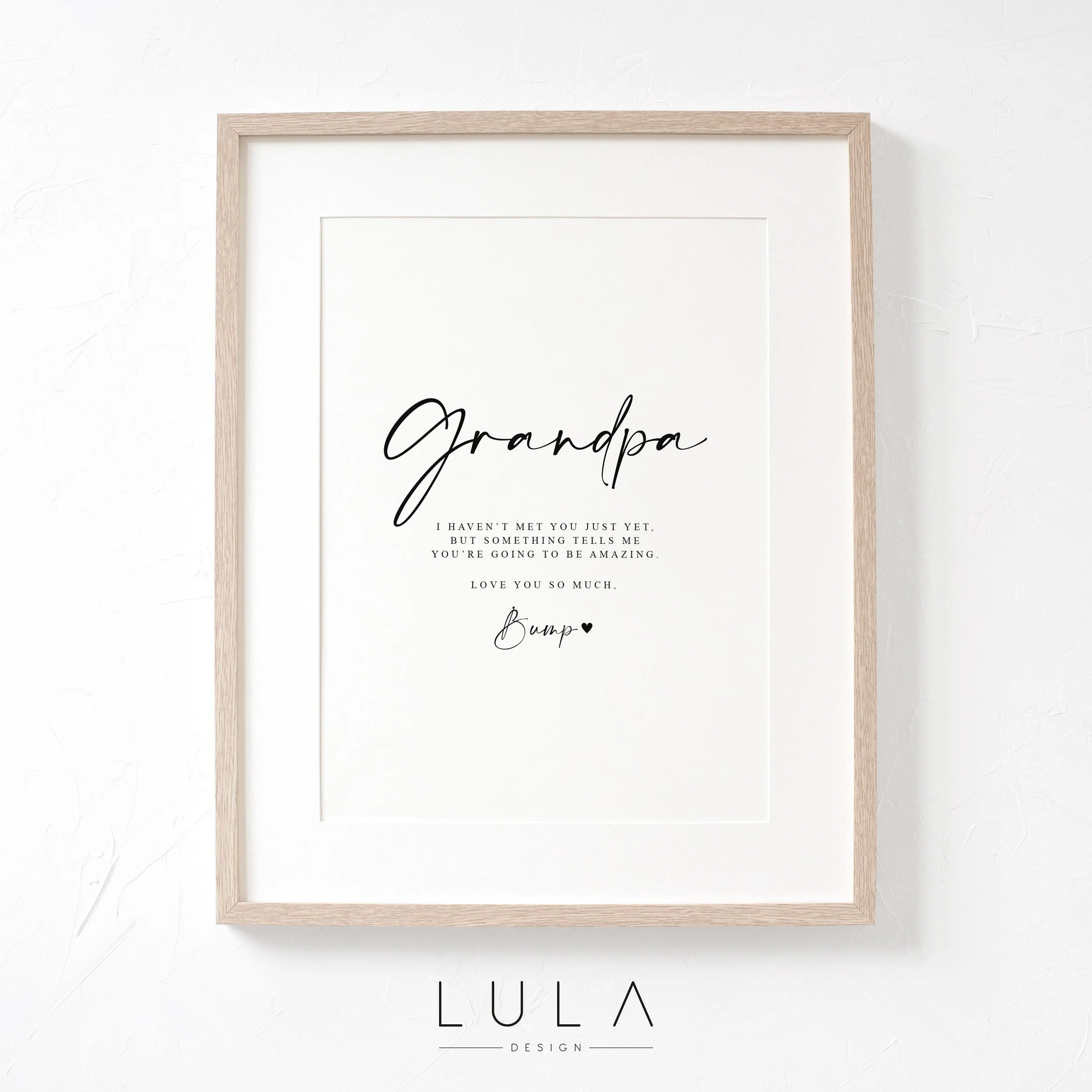 GRANDPA Love from Bump A4 A5 PRINT, Pregnancy Announcement, Pregnancy Reveal, Bump to Grandpa Gift, Grandpa, New Grandparent Announcement