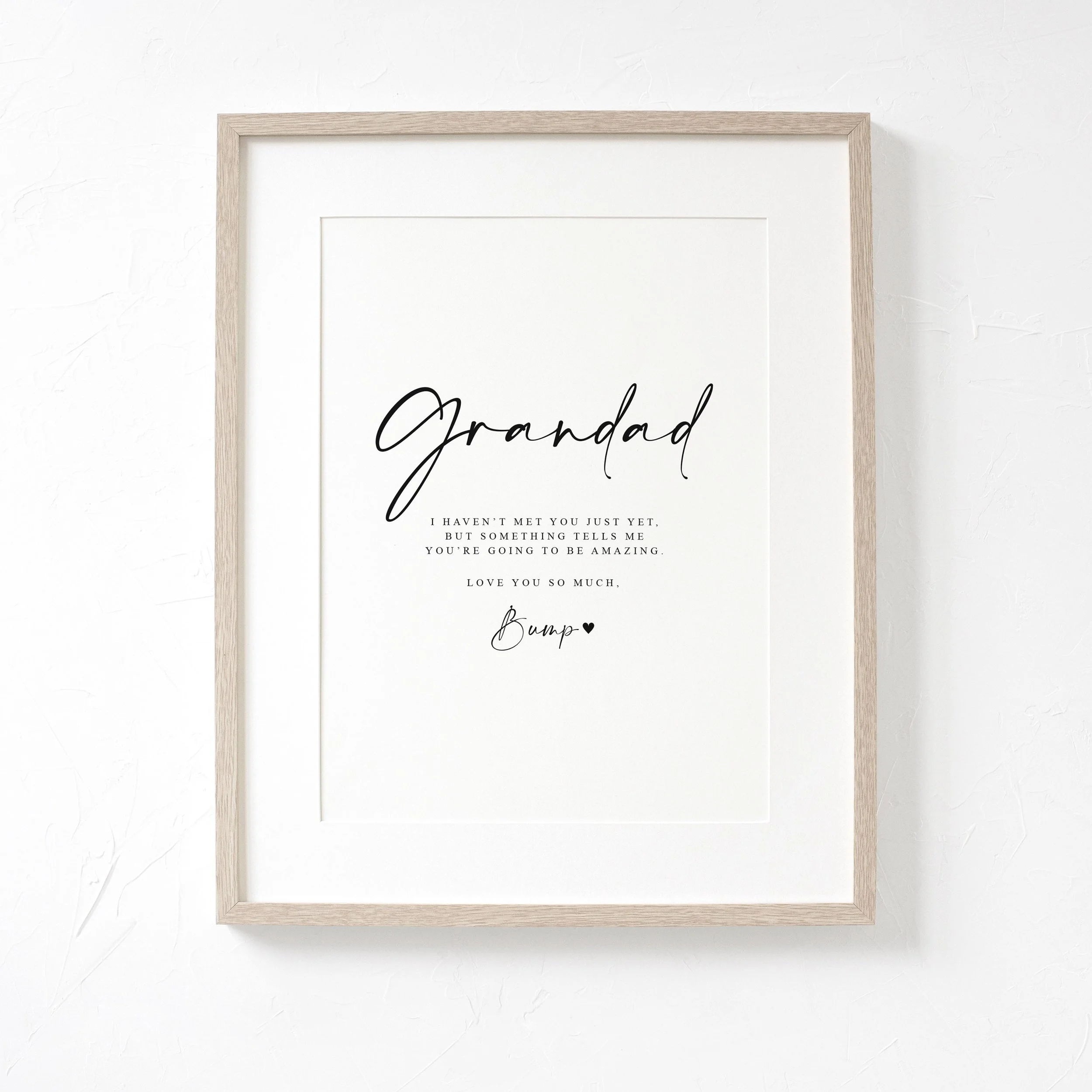 GRANDAD Love from Bump A4 or A5 PRINT, Pregnancy Announcement, Bump to Grandad Gift, Fathers Day Bump Gift, New Grandparent Announcement
