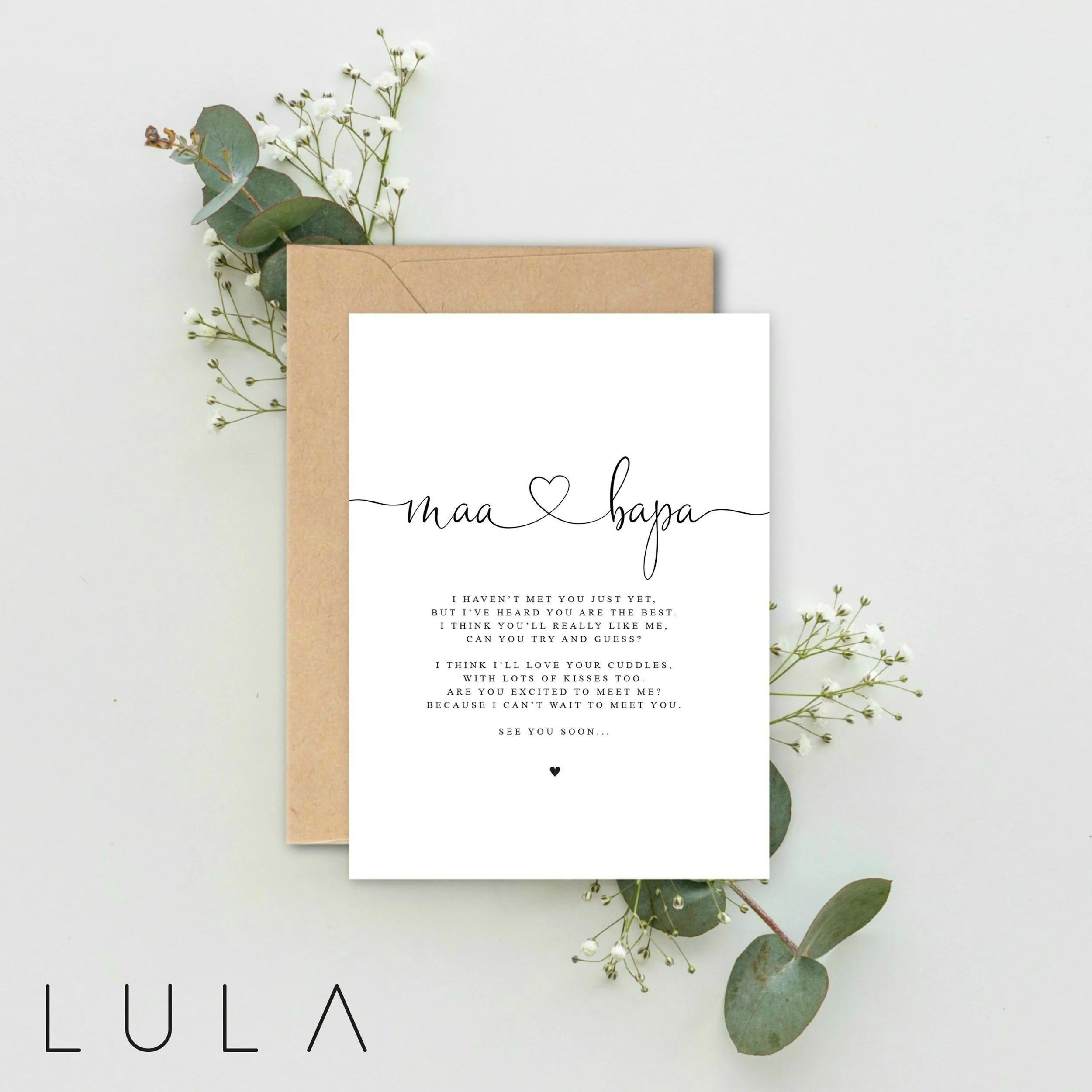 Maa and Bapa to be Poem Pregnancy Announcement A5 Card with envelope, Pregnancy Reveal, Maa and Bapa to be, Pregnancy Announcement