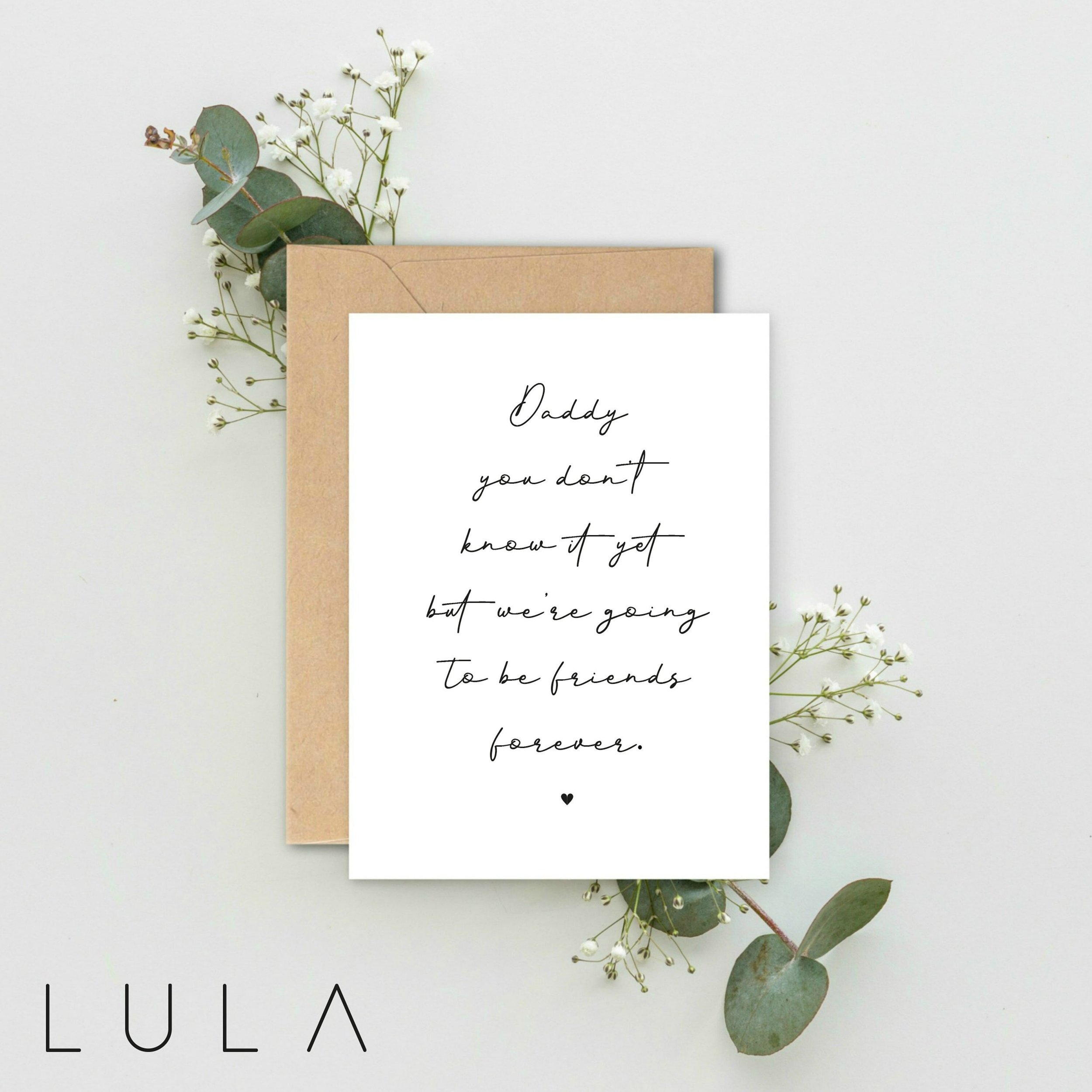 Daddy we're going to be Friends Forever Pregnancy Announcement A5 Card with envelope, Father's Day Card, Daddy to be Card from bump card