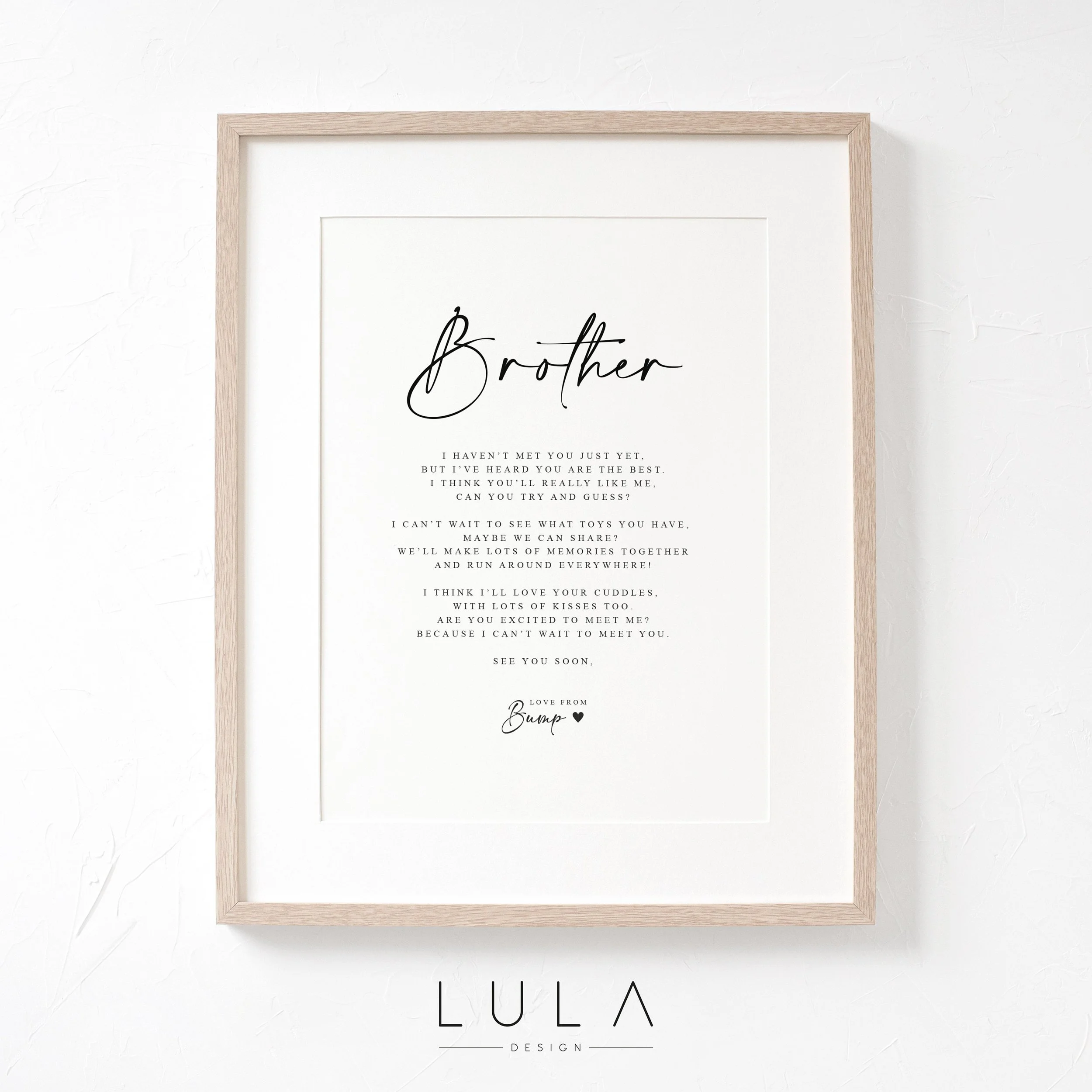 Big Brother to be Poem from Bump A4 or A5 PRINT, Sibling Gift, Pregnancy Announcement, Brother, Bump to Brother, Brother to be Gift