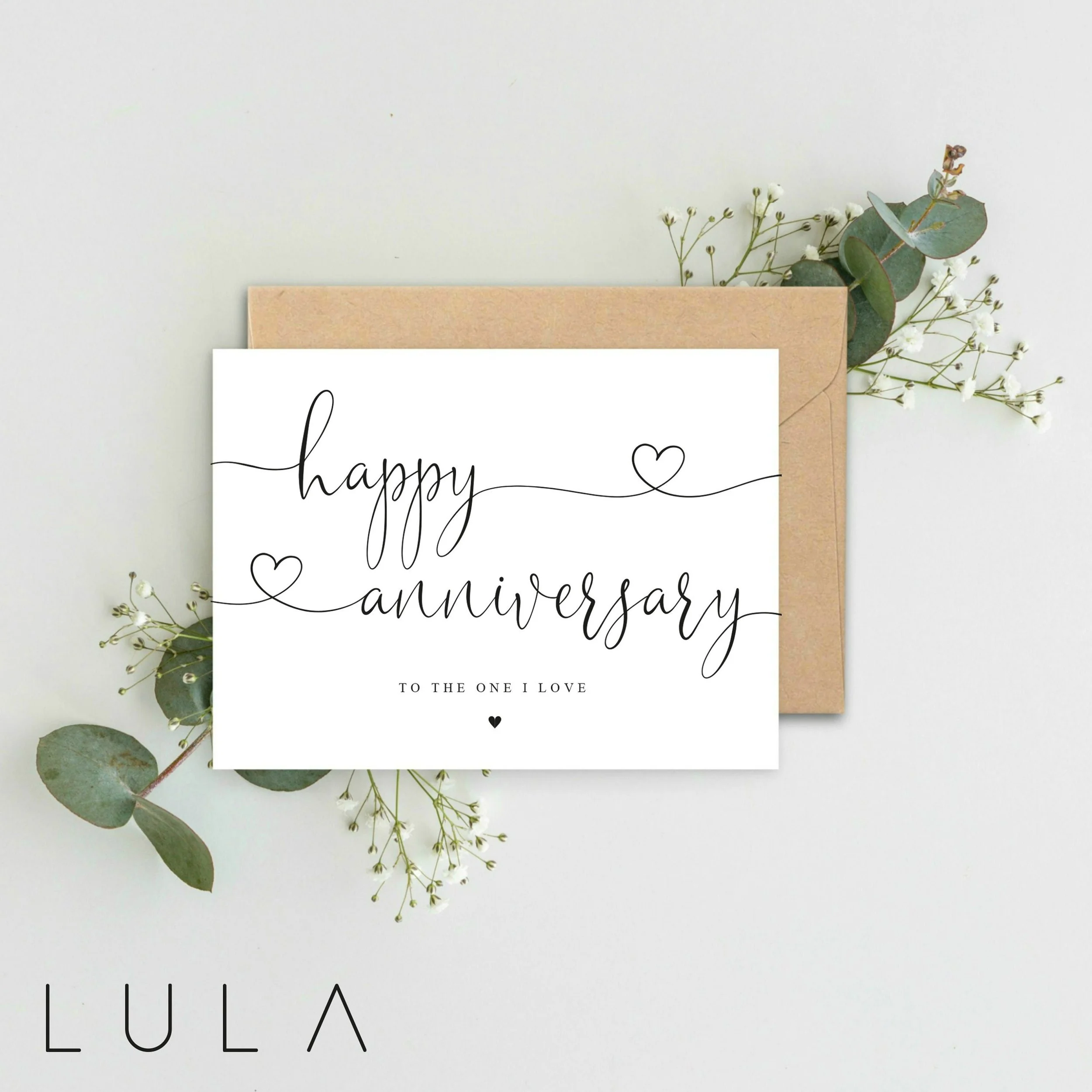 Simplistic Happy Anniversary A5 Card with envelope, Valentines Card, Anniversary Card, Valentines Gift, Anniversary Card, Typography Card