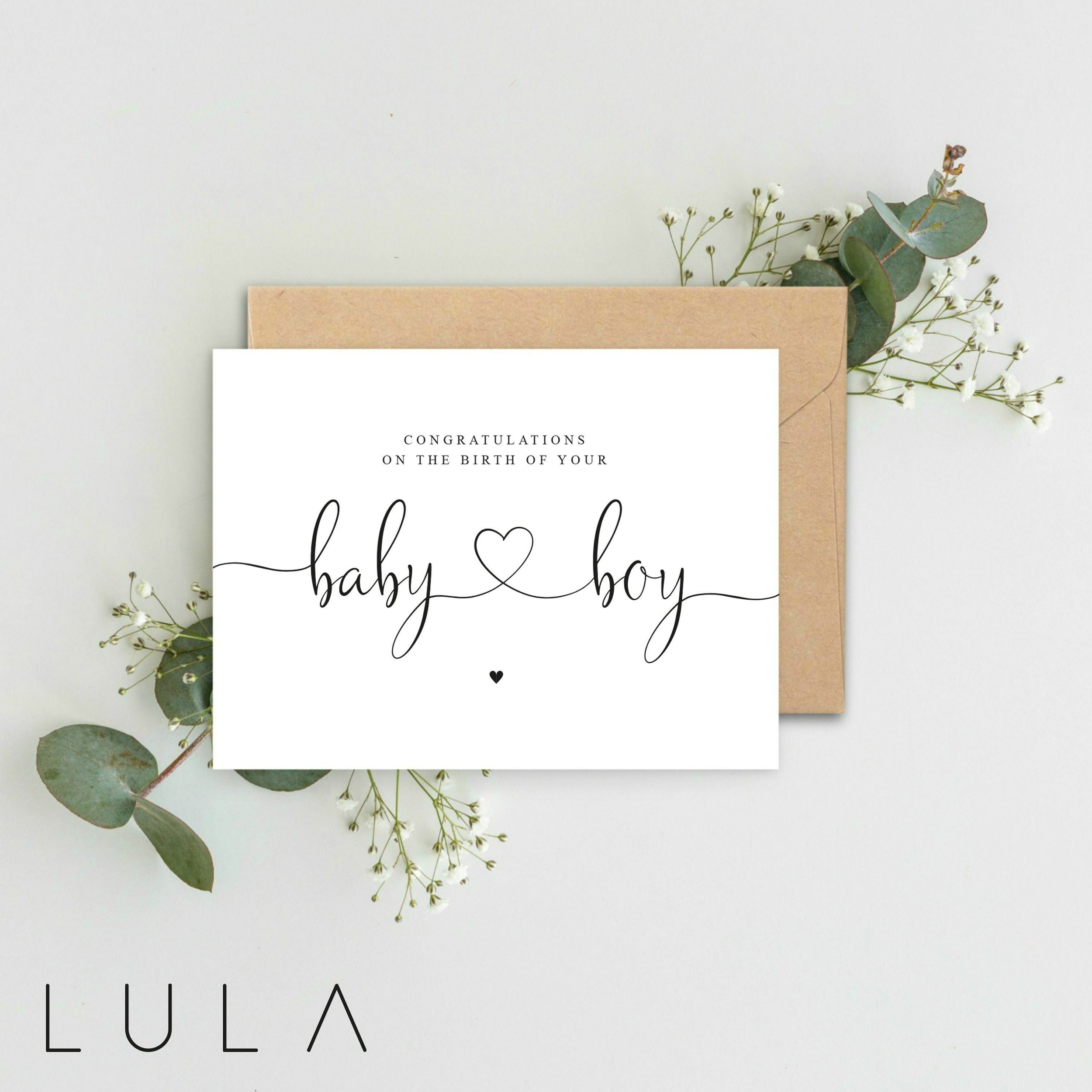 Congratulations on the birth of your BABY BOY A5 Card with envelope, Baby Boy Card, New Baby Boy Card, Baby Card, Congratulations It's a Boy