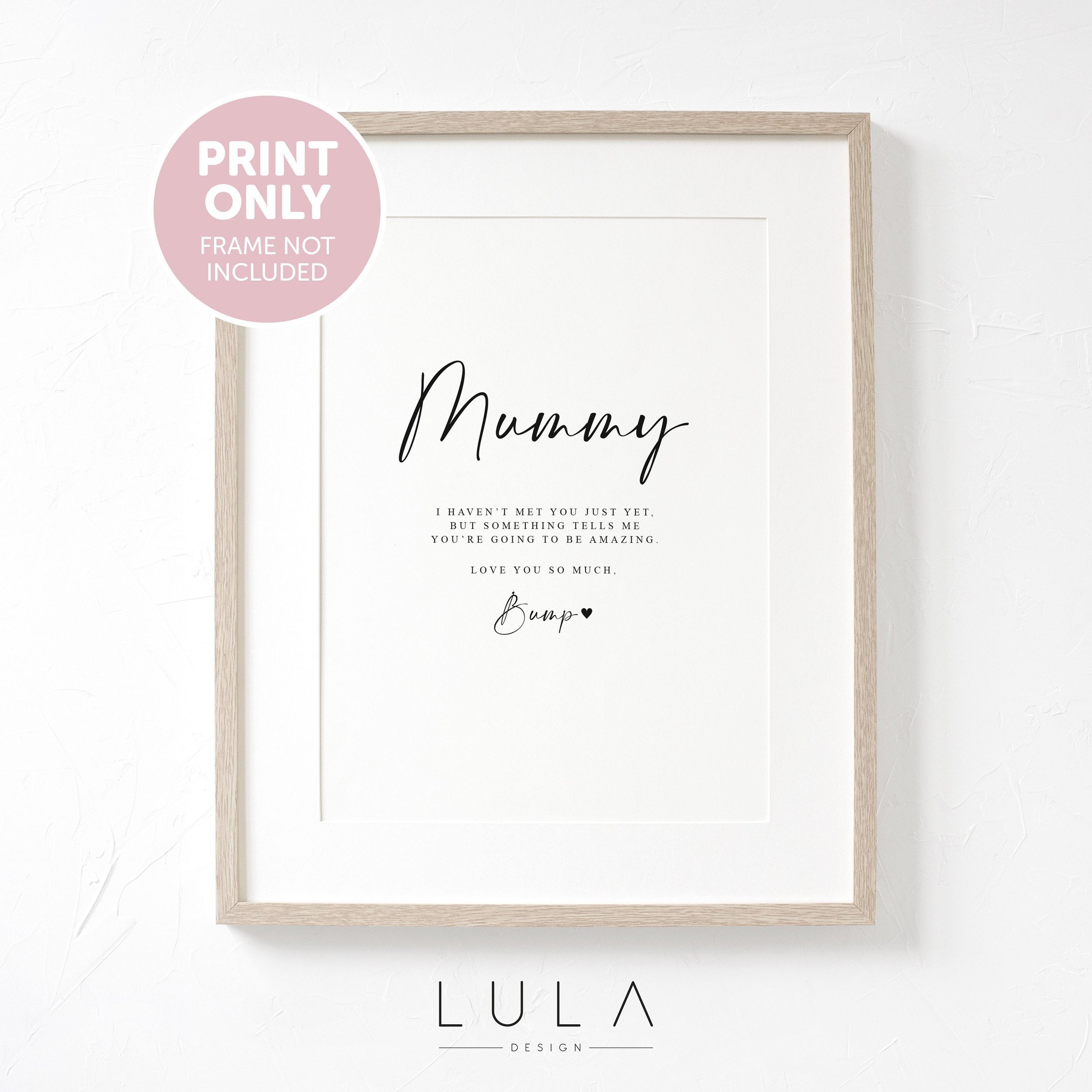 Mummy Love from Bump A4 or A5 PRINT, Pregnancy Announcement, Bump to Mum, New Mum Christmas Gift, New Mum Gift, Meaningful Mother's Day Gift