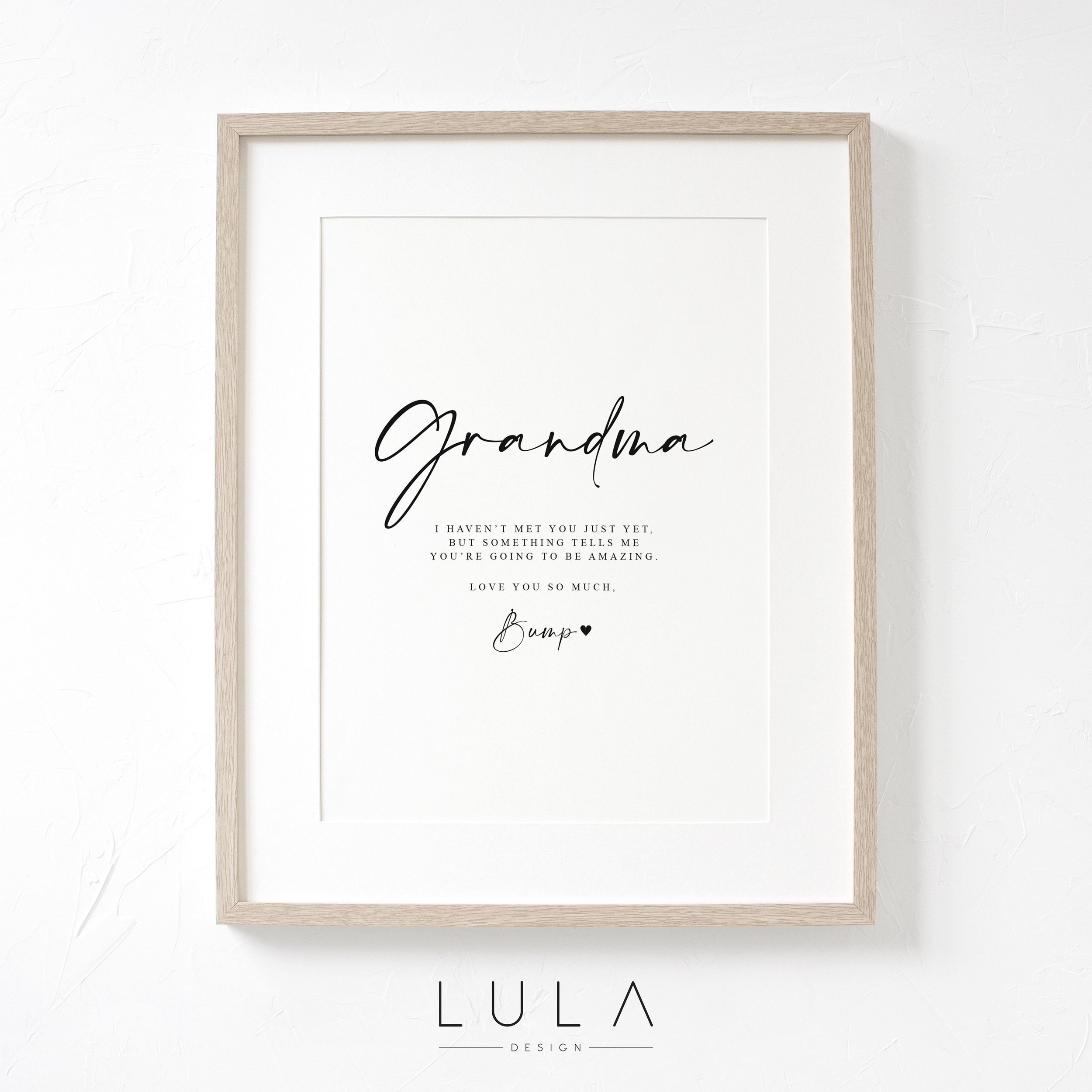 GRANDMA Love from Bump A4 or A5 PRINT, Pregnancy Announcement, Bump to Grandma, Grandma Love From Bump, New Grandparent Gift Announcement