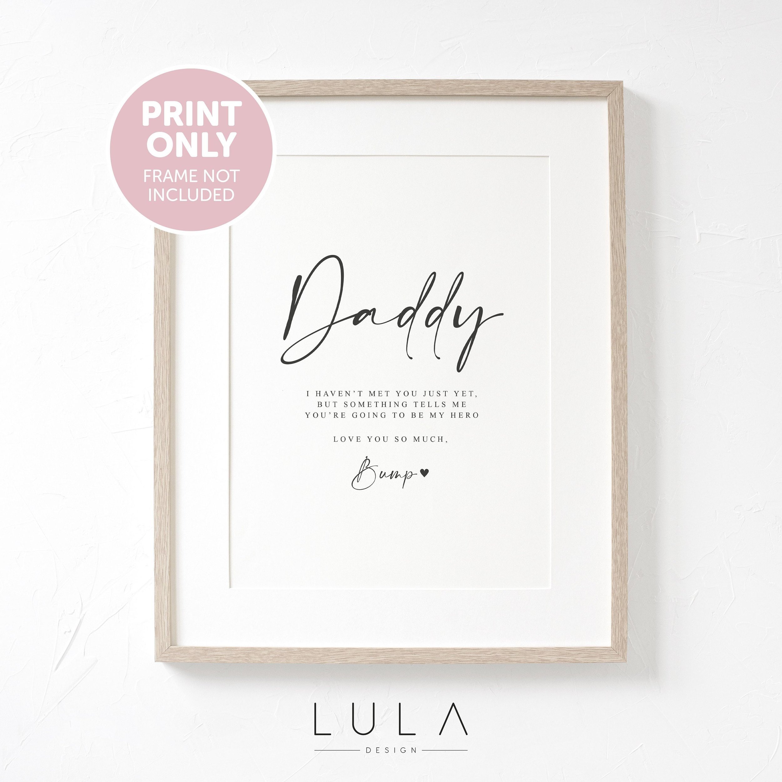 To Daddy Love from Bump A4 A5 PRINT, Pregnancy Announcement, Bump to Daddy, Daddy to be Christmas Gift, Father's Day Bump Gift, New Dad Gift