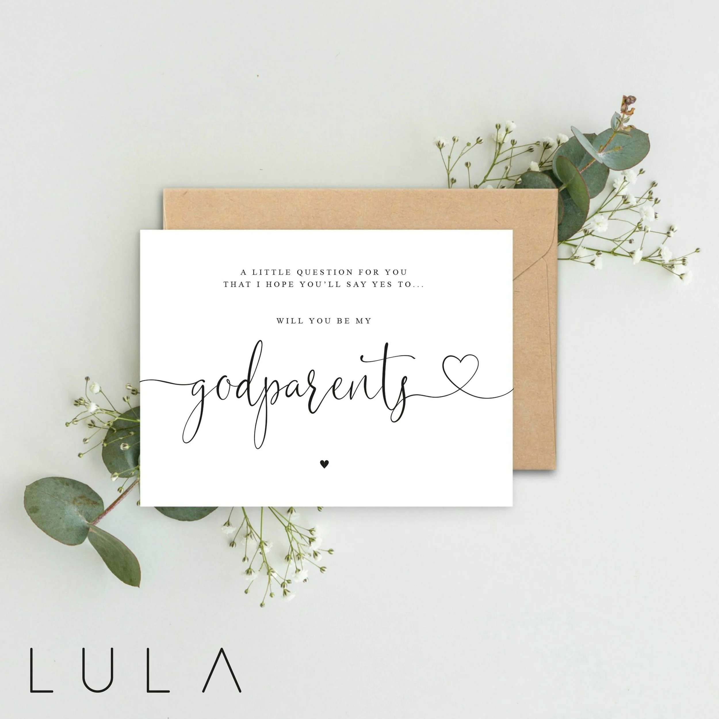 Will you be my GODPARENTS Poem Pregnancy Announcement A5 Card with envelope, Will you be my Godparents from child Card Announcement