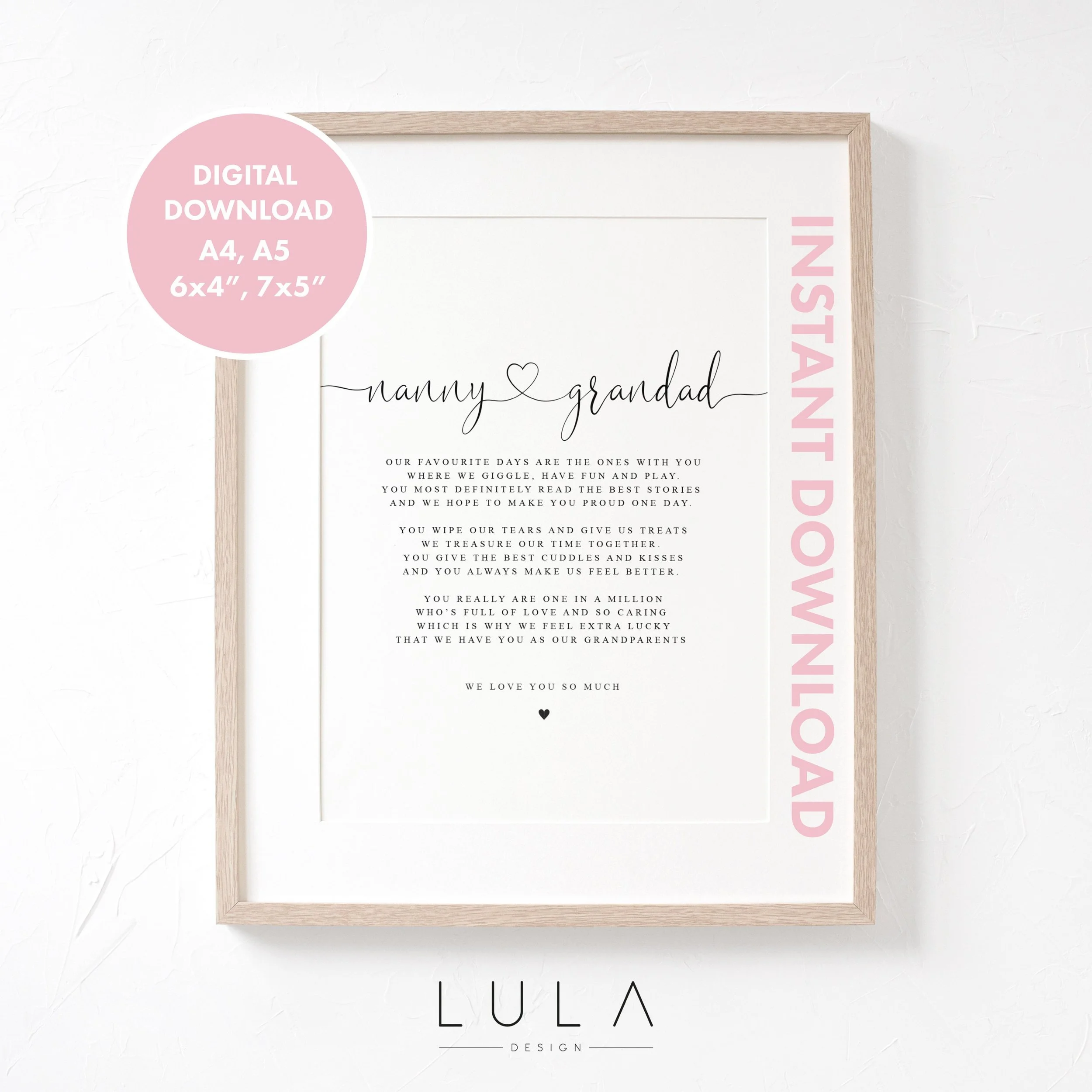 NANNY and Grandad Poem from Grandchildren DOWNLOADABLE, Nanny and Grandad Gift, Grandparent Poem, Gift Grandparents, Grandparent Christmas