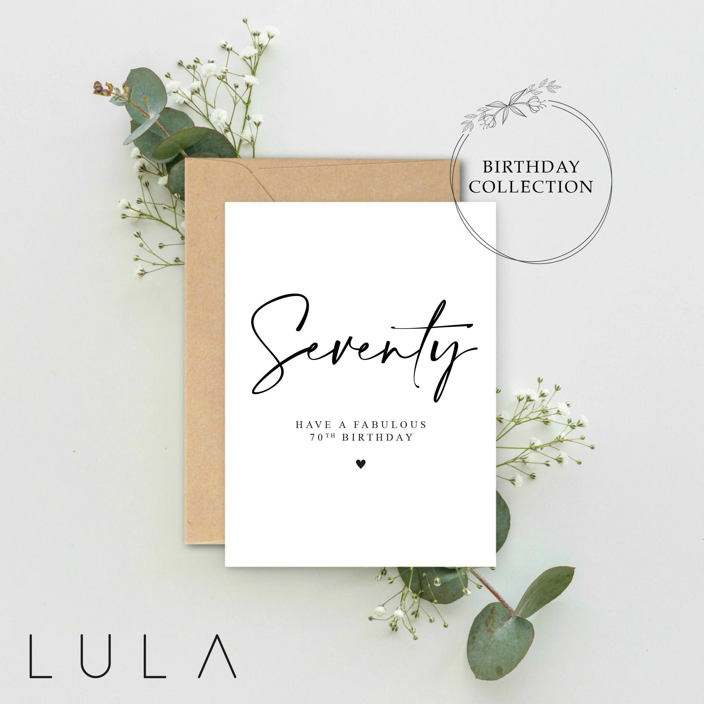 70th Birthday Card A5 Card with envelope, Seventy, Seventieth Birthday, 70th Card, Happy Birthday Card, Seventy Card, 70th Minimalistic Card