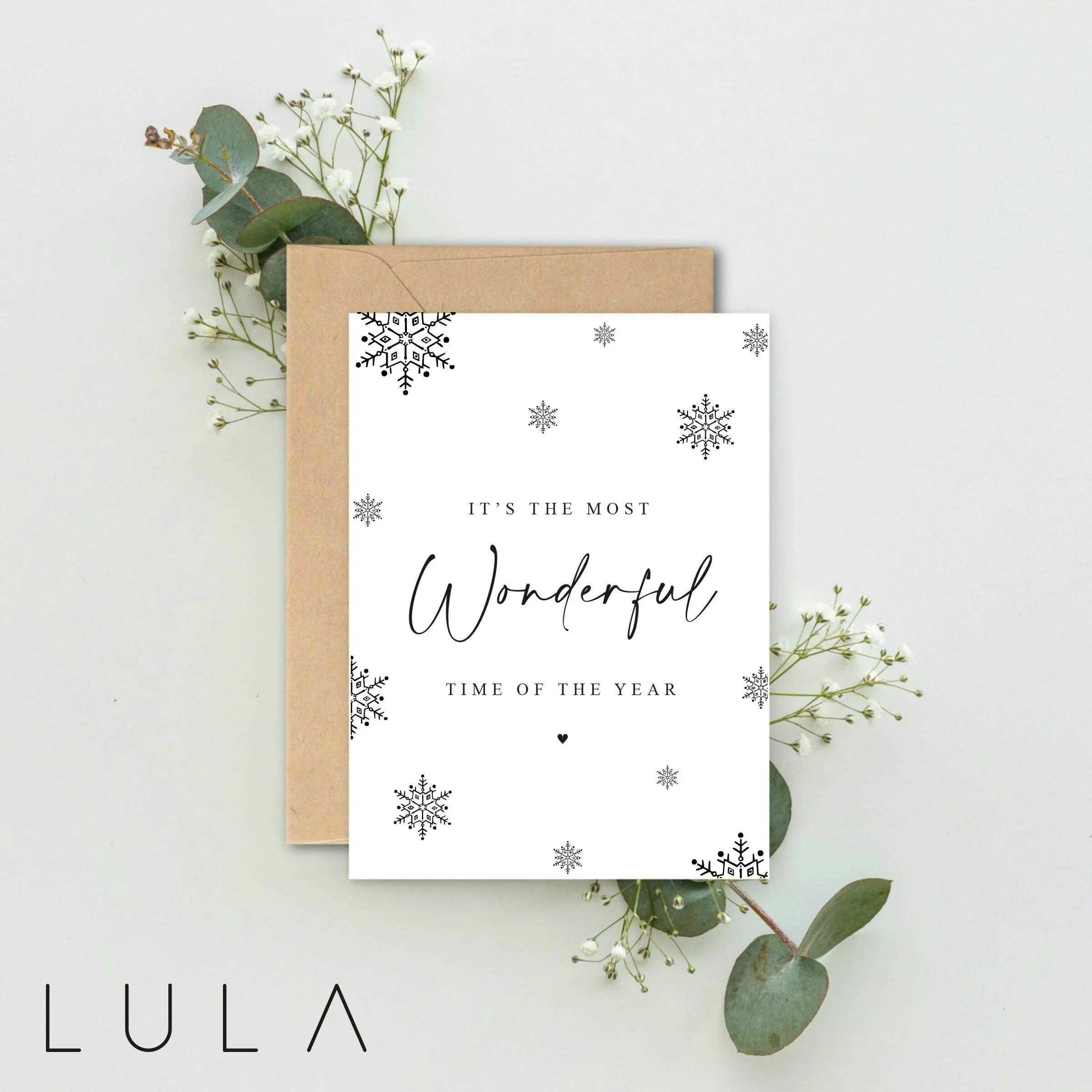 Simplistic Merry Christmas Card A5 Card with envelope, Wishing you a very Merry Christmas, Family Christmas Card, Simplistic Christmas Card