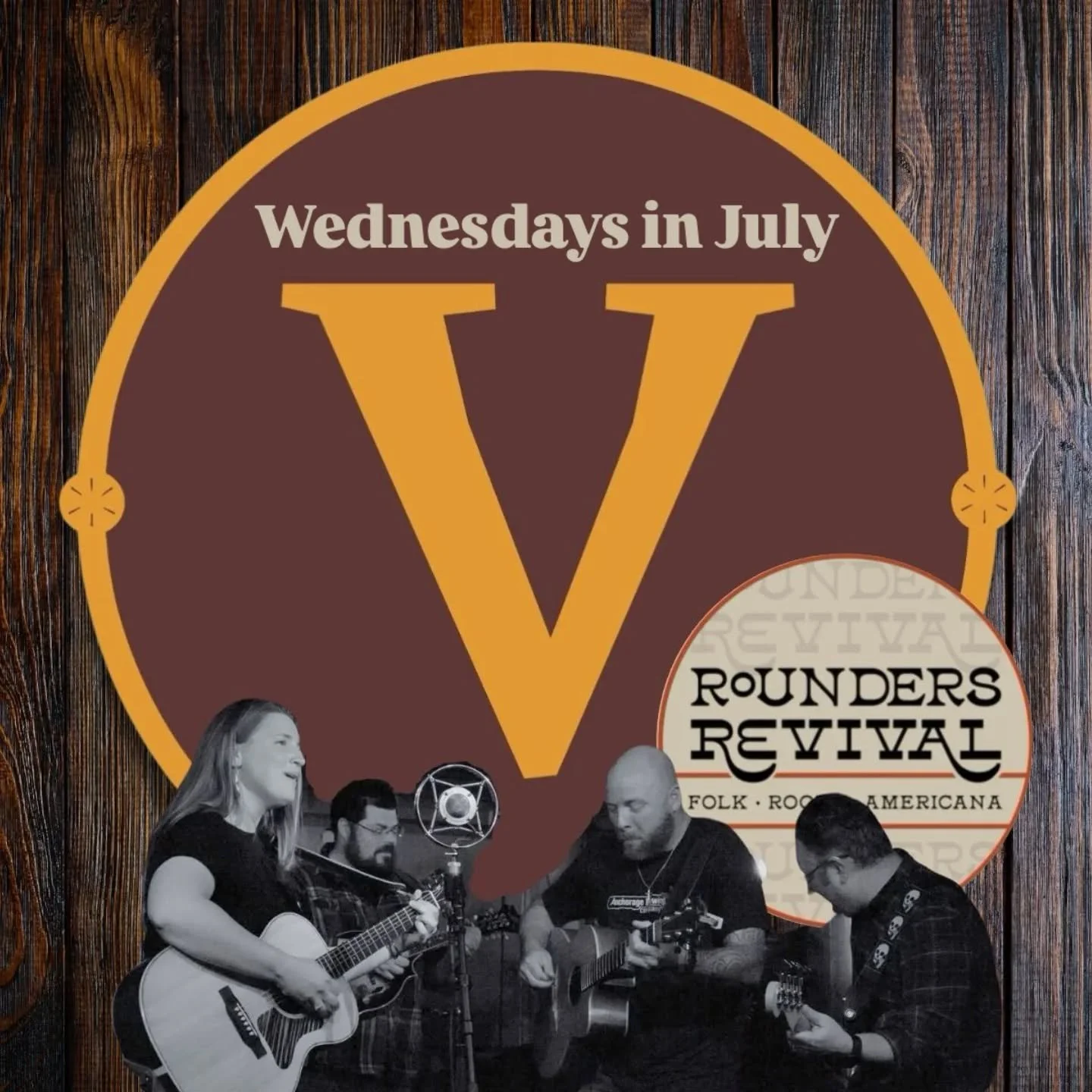 STARTING TOMORROW! 

Rounders Revival Residency @portavia_dalton 

Every* Wednesday in July 6-8pm 

*Closed 7/9