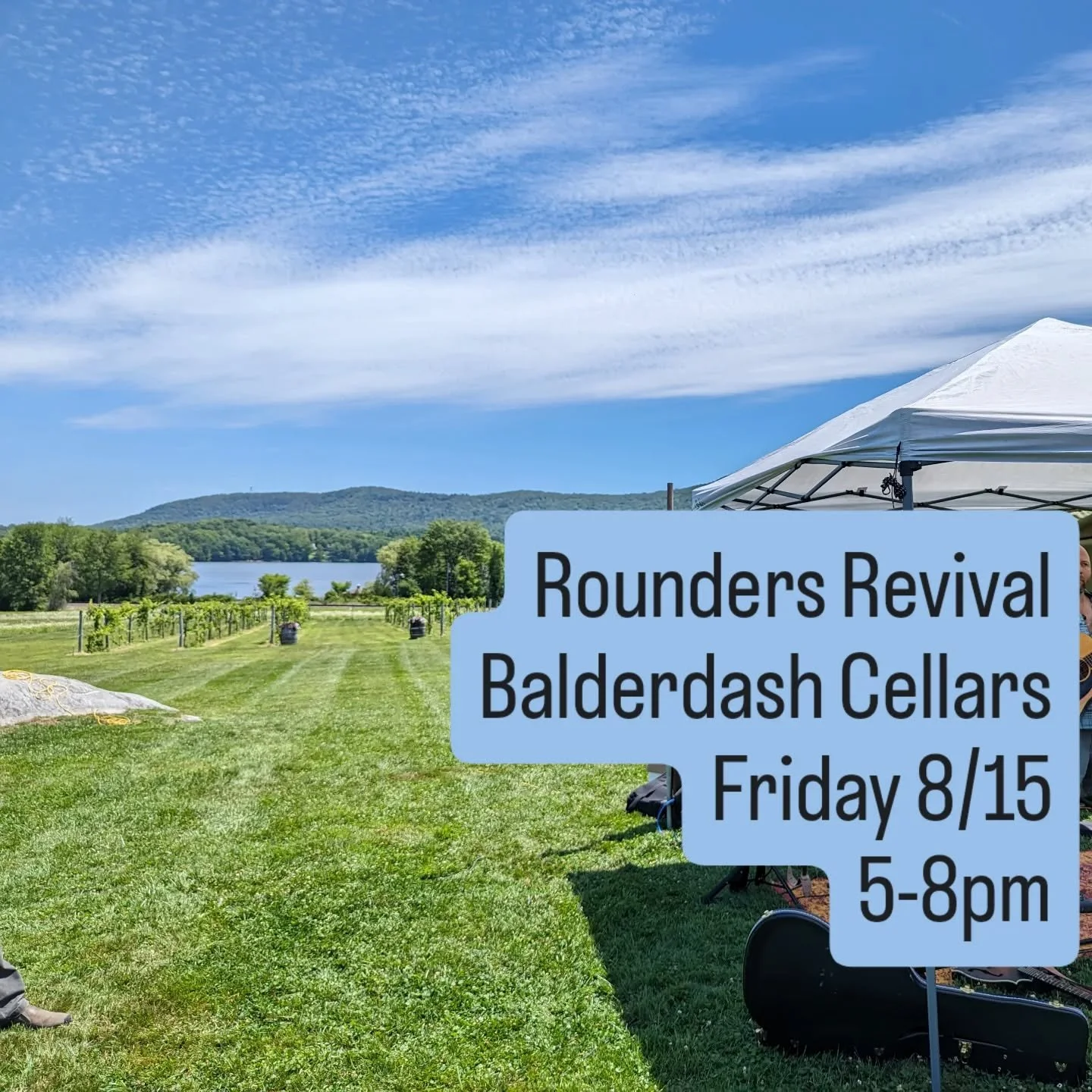 Kick off your weekend with the Rounders in the stunning spot that is @balderdashcellars 

We'll be under the tent 5-8! 

Then, Saturday a special acoustic duo set by Katie and Grahm at Roberto's in Sheffield.