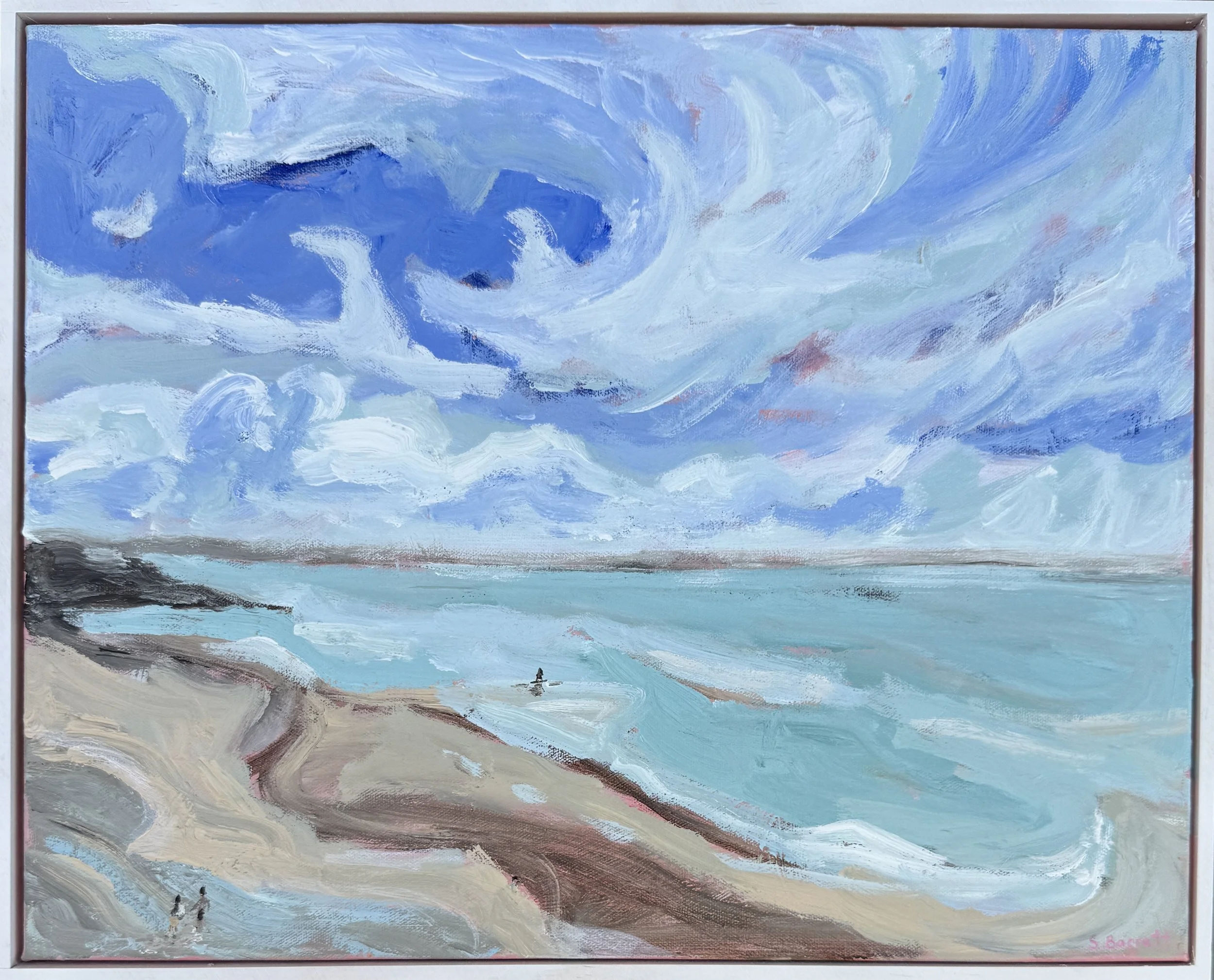 SOLD - Rewind / acrylic on canvas, white wood frame / 52 x 42cm / 2025 