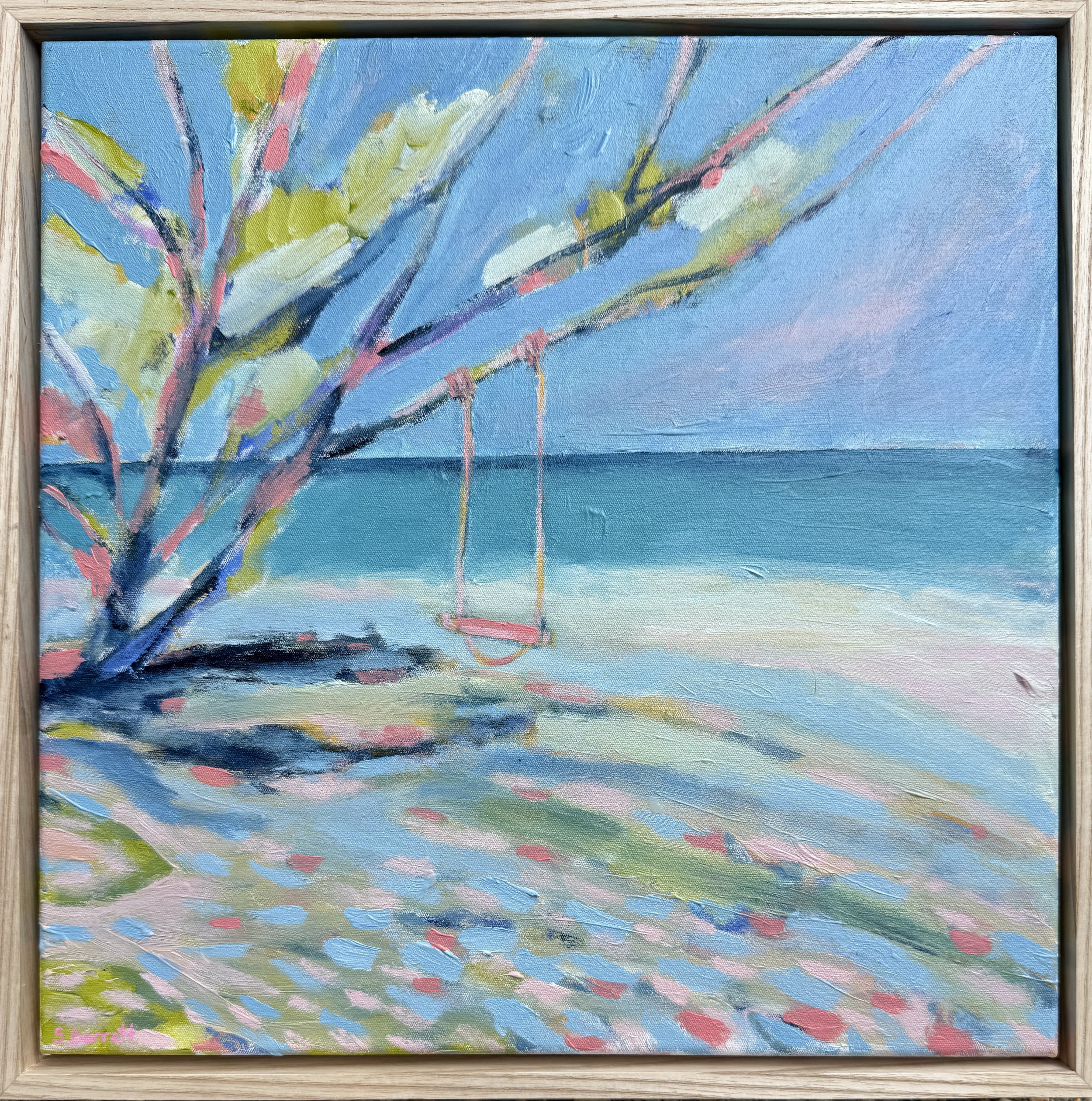 Catching Moments IV / acrylic on canvas, American oak frame / 33 x 33cm / 2025 / available soon