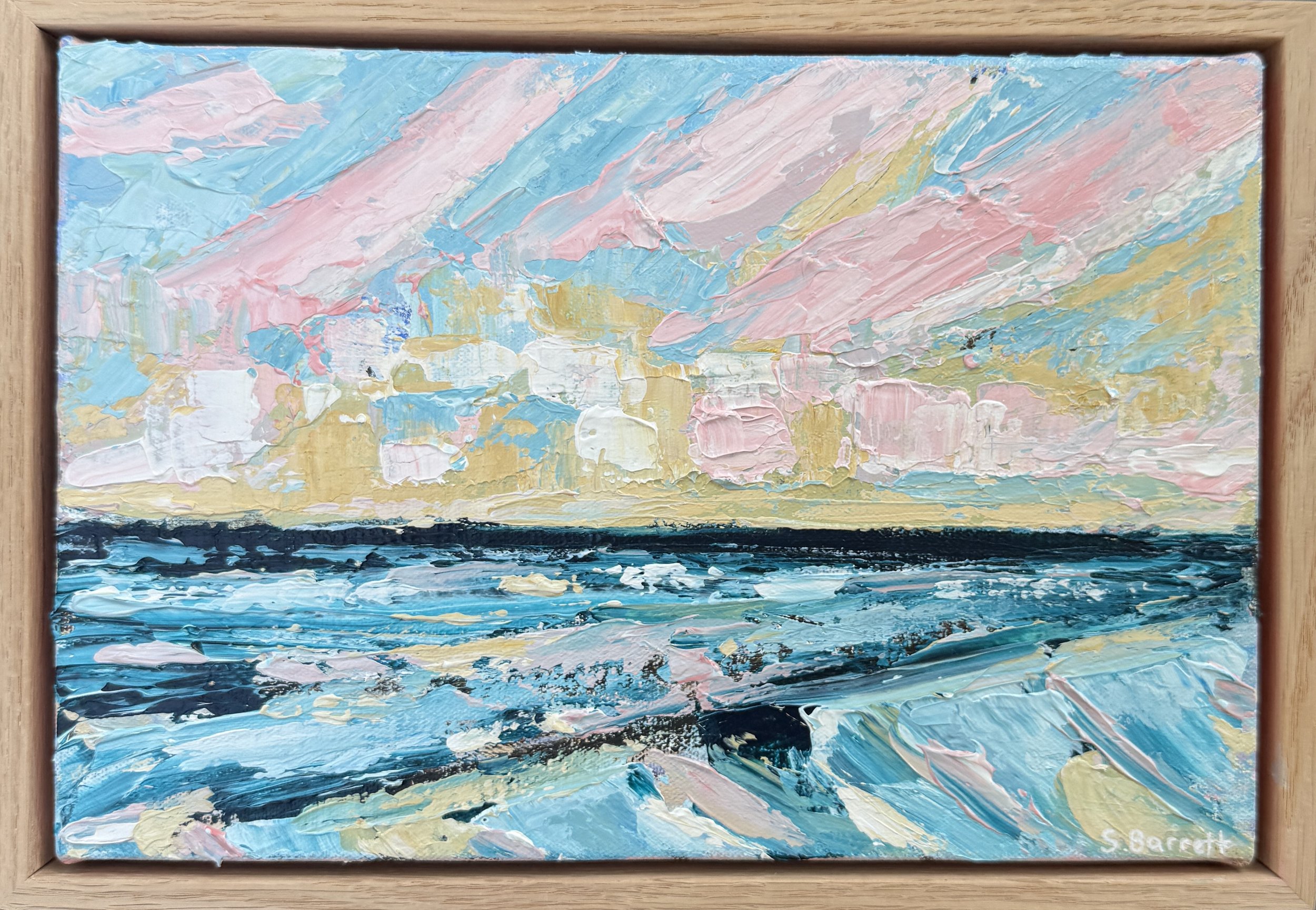 Gelato Horizon / Acrylic on canvas, oak frame / 23 x 33cm / 2026 / Coming soon
