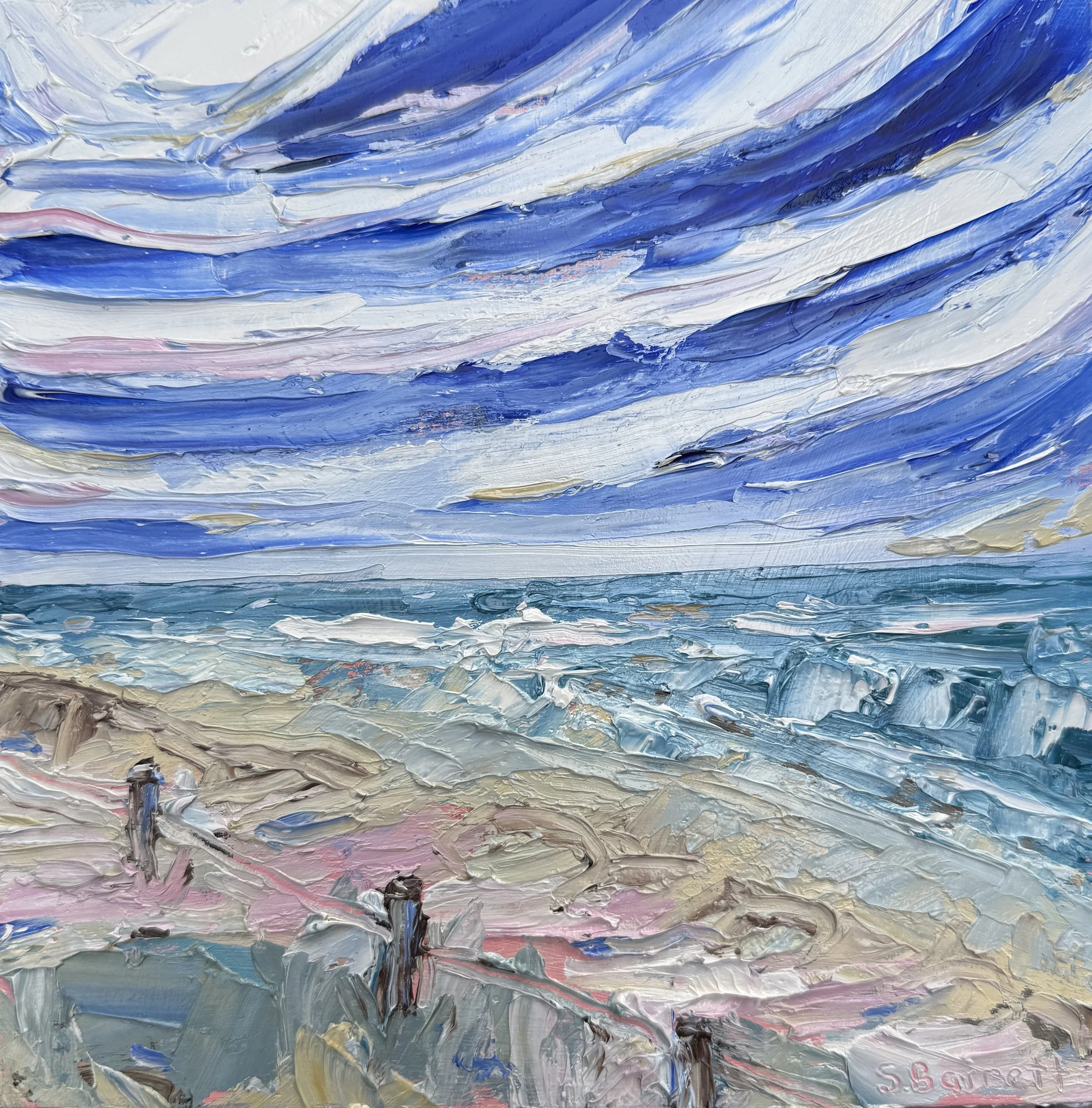 Sand Dunes And Sea Breeze / oil on cradled board / 20 x 20cm / 2025 / Coming Soon