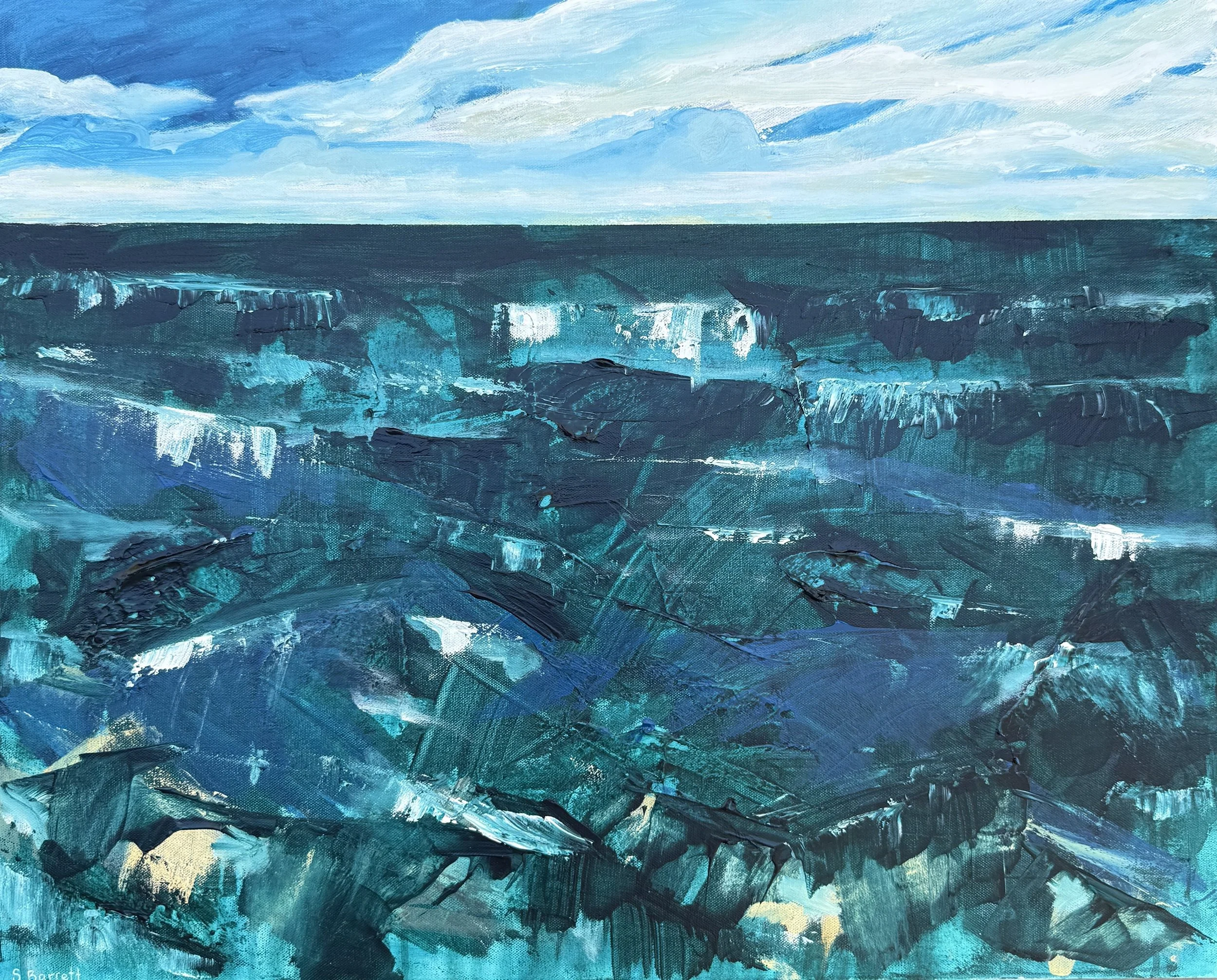 Before The Calm / acrylic on canvas / 76 x 60.5cm / 2026 / Available at www.bluethumb.com.au