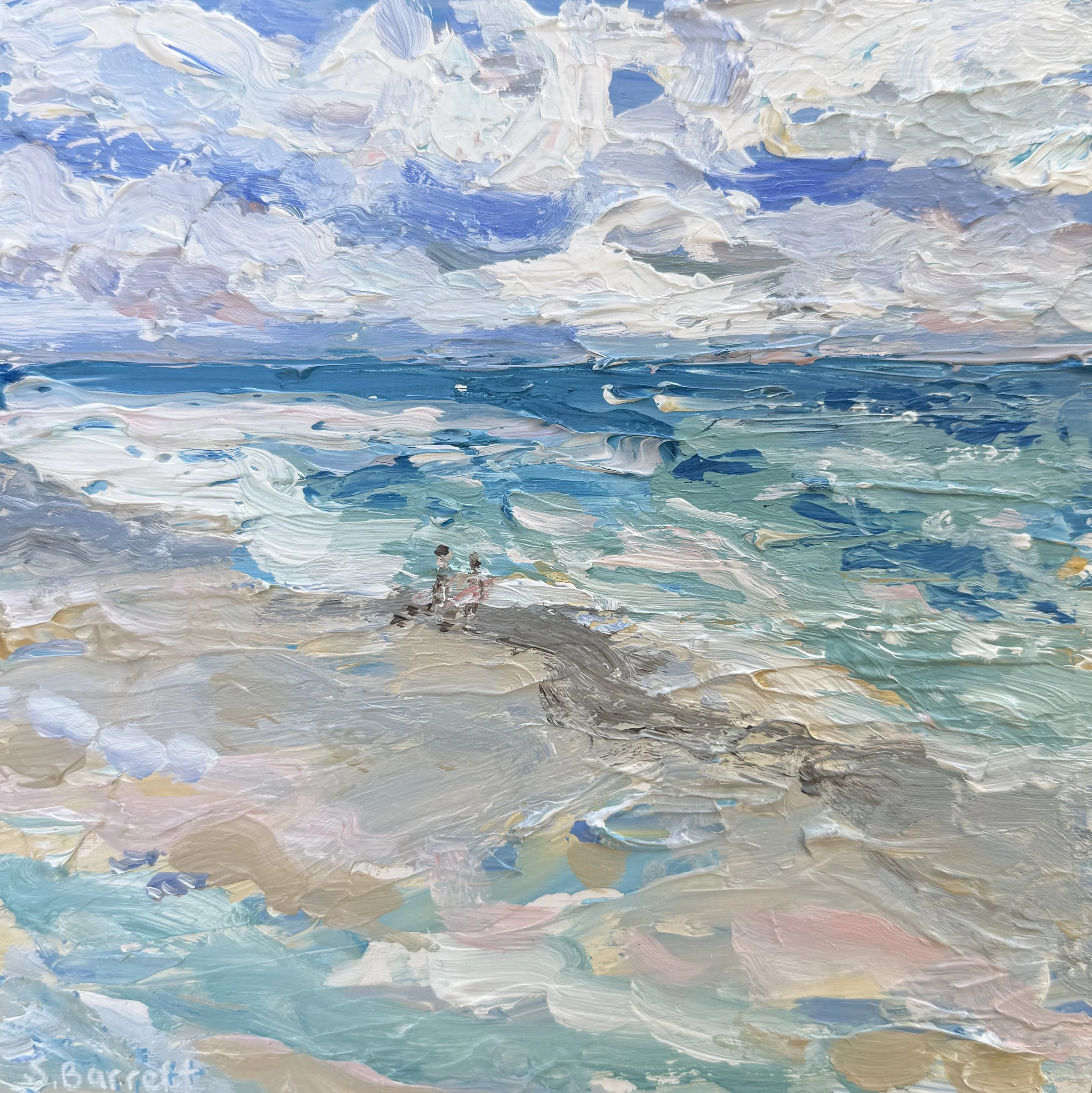 Saltwater Daydreams I / acrylic on cradled board /20 x 20cm / 2025 / Available at www.bluethumb.com.au