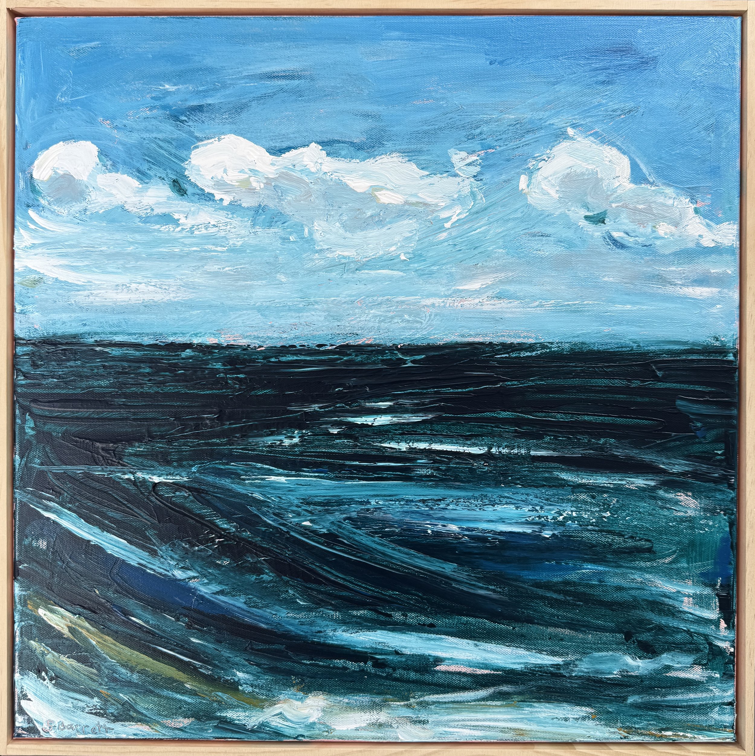 Pause / acrylic on canvas, pine frame / 52 x 52cm / 2026 / available on www.bluethumb.com.au