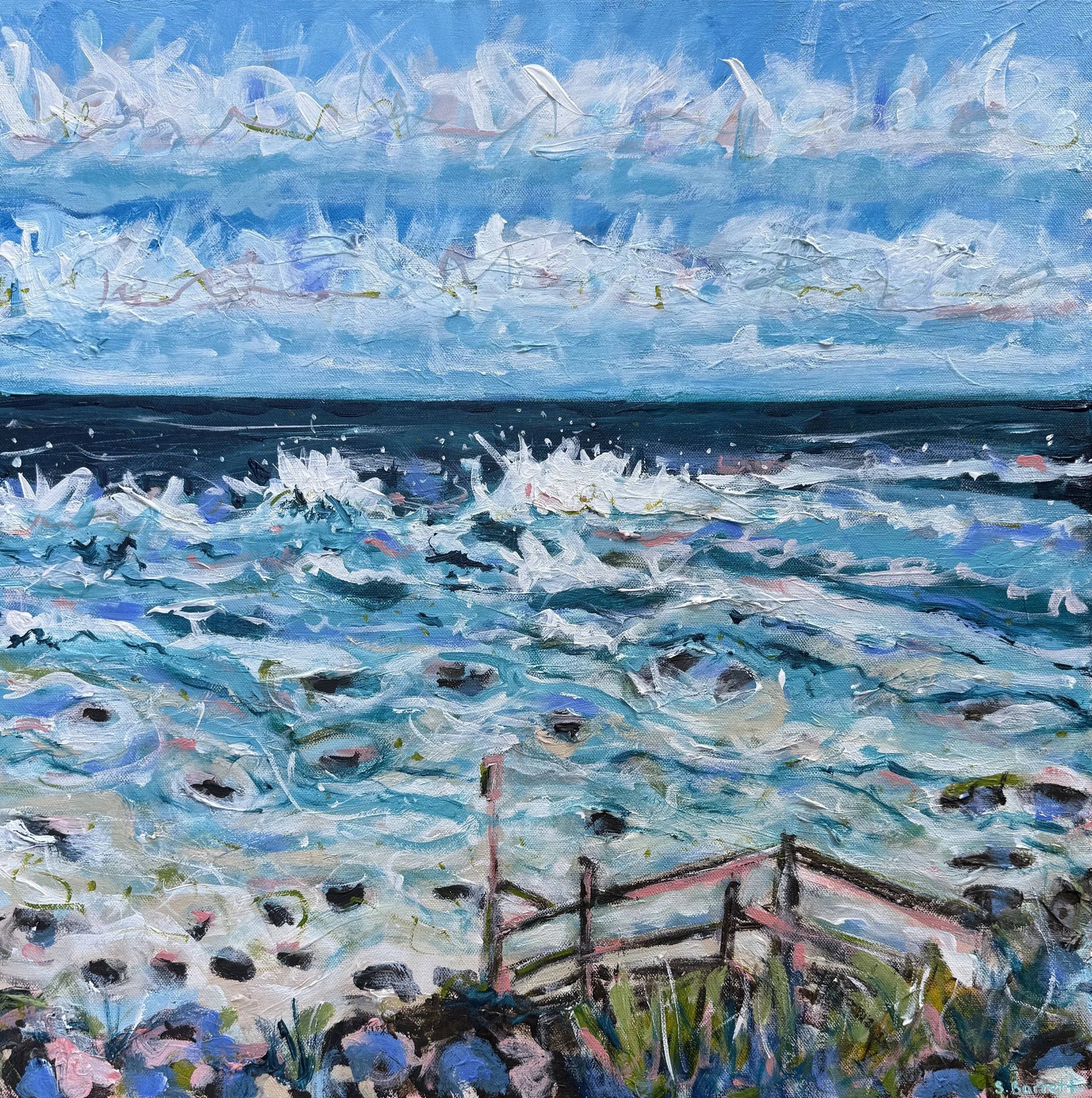 Be Still My Heart / Acrylic on canvas / 60.5 x 60.5cm / 2026 / Last painting in the Beach Days series, coming soon.