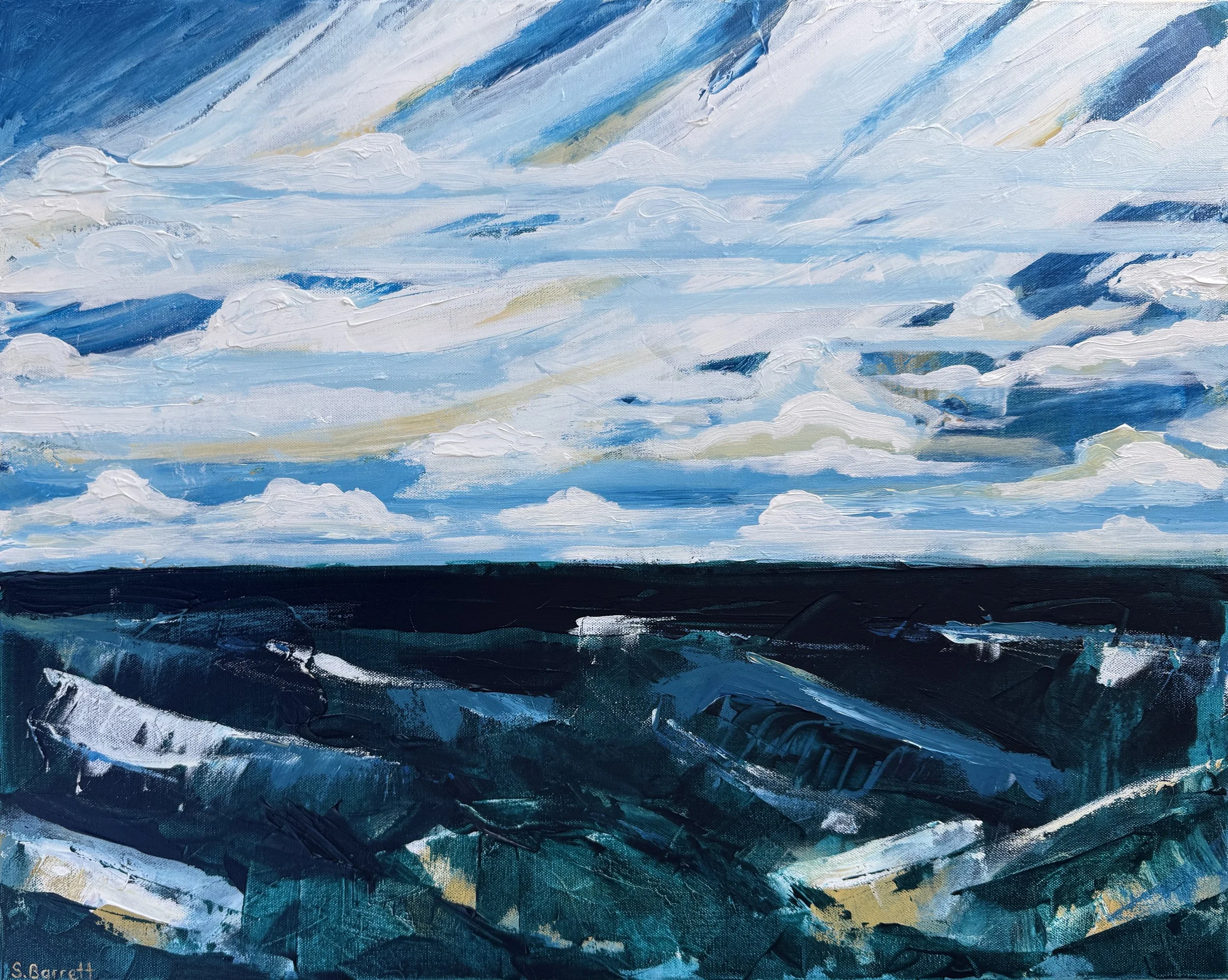 Turmoil / acrylic on canvas / 76 x 60.5cm / 2026 / Available at www.bluethumb.com.au