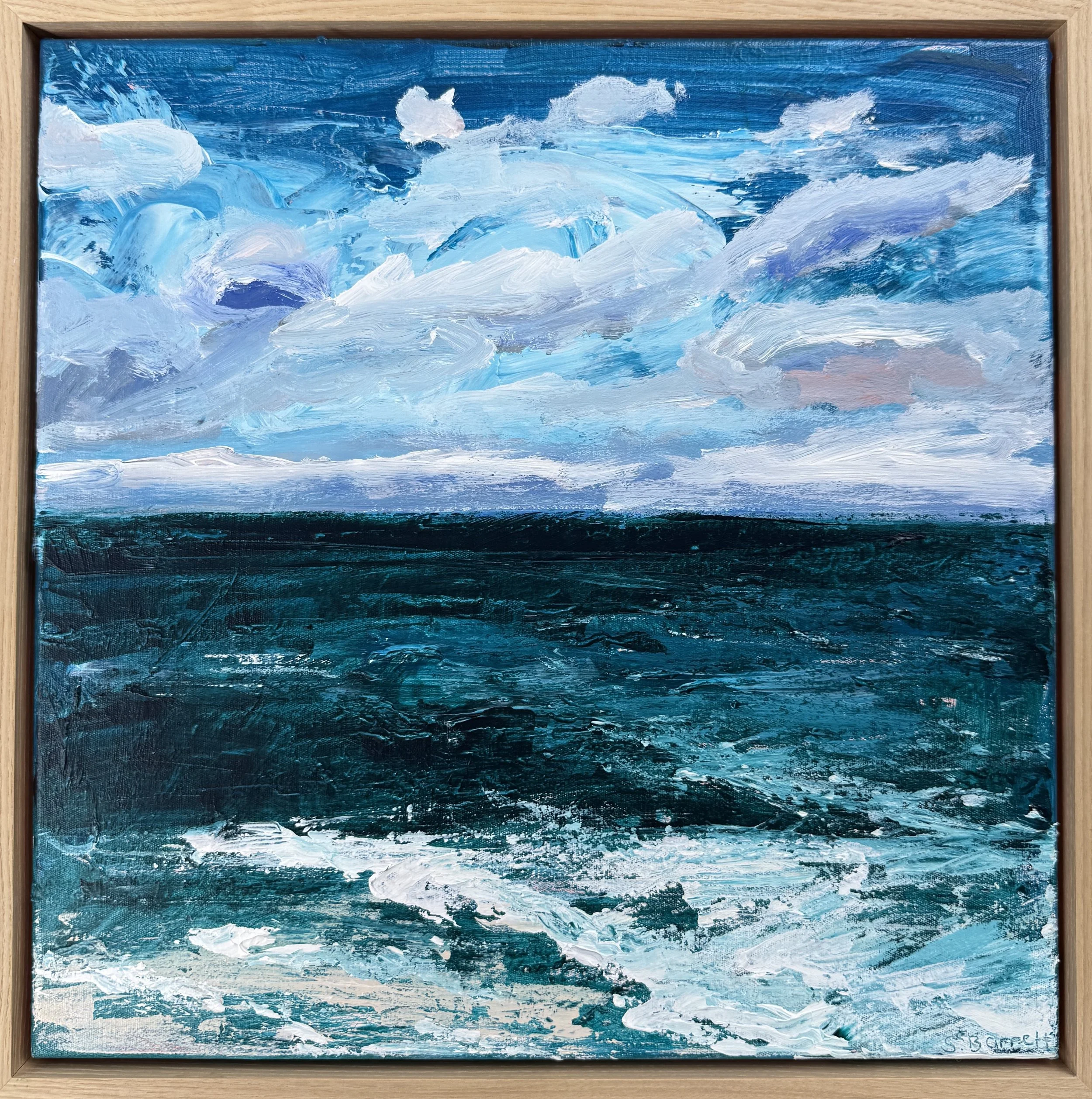 Recharge / acrylic on canvas, American ash frame / 43 x 43cm / 2026 / available at www.bluethumb.com.au