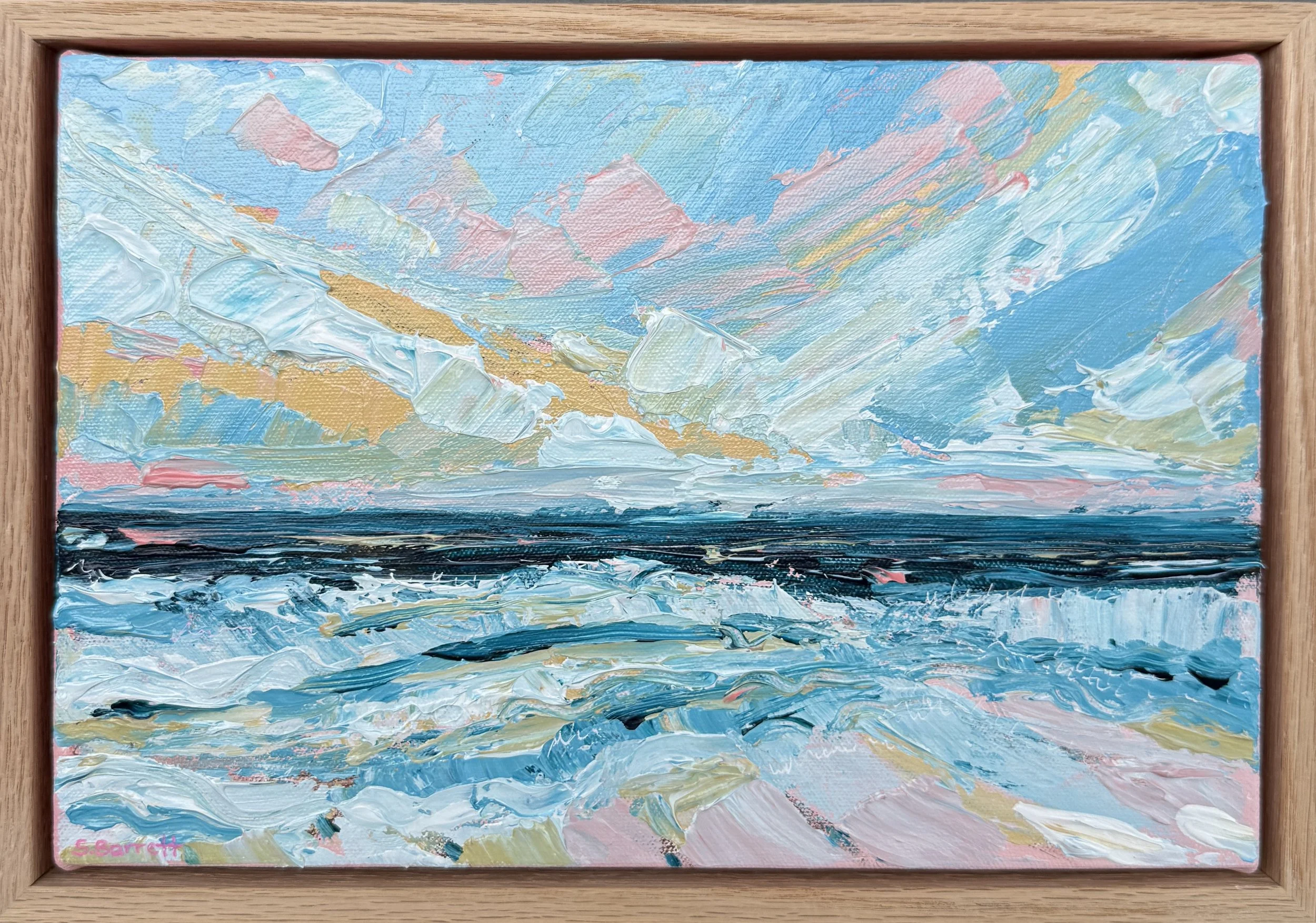 Starburst Sky / acrylic on canvas, oak frame / 33 x 23cm / 2026 / Coming soon to & Something Else Gallery