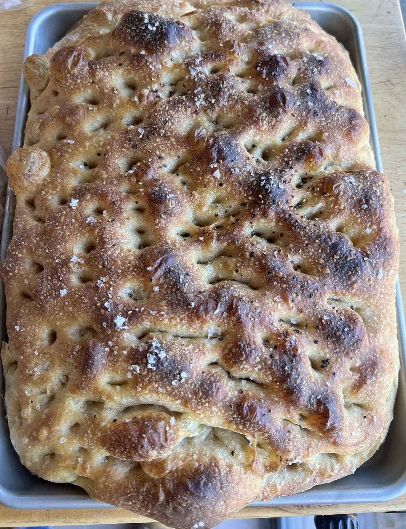 Focaccia (Tuesday only)
Pillowy sourdough flat bread made with wheat and rye flours and organic olive 
oil. Sprinkled with﻿ sea salt. Available whole or half.