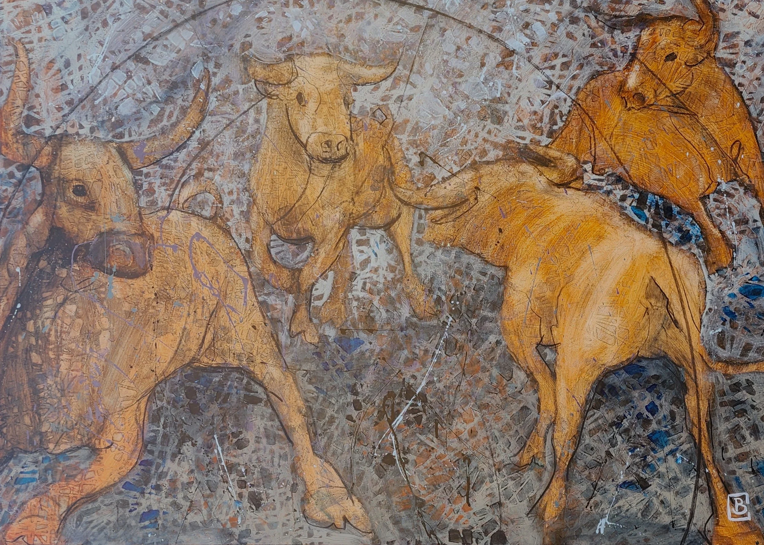 Spanish Bulls
Acrylic on Board - 1200 x 860mm