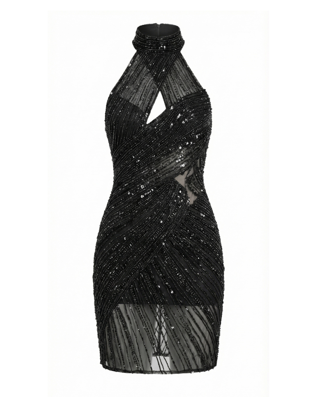 Josephine Beaded Halter Dress