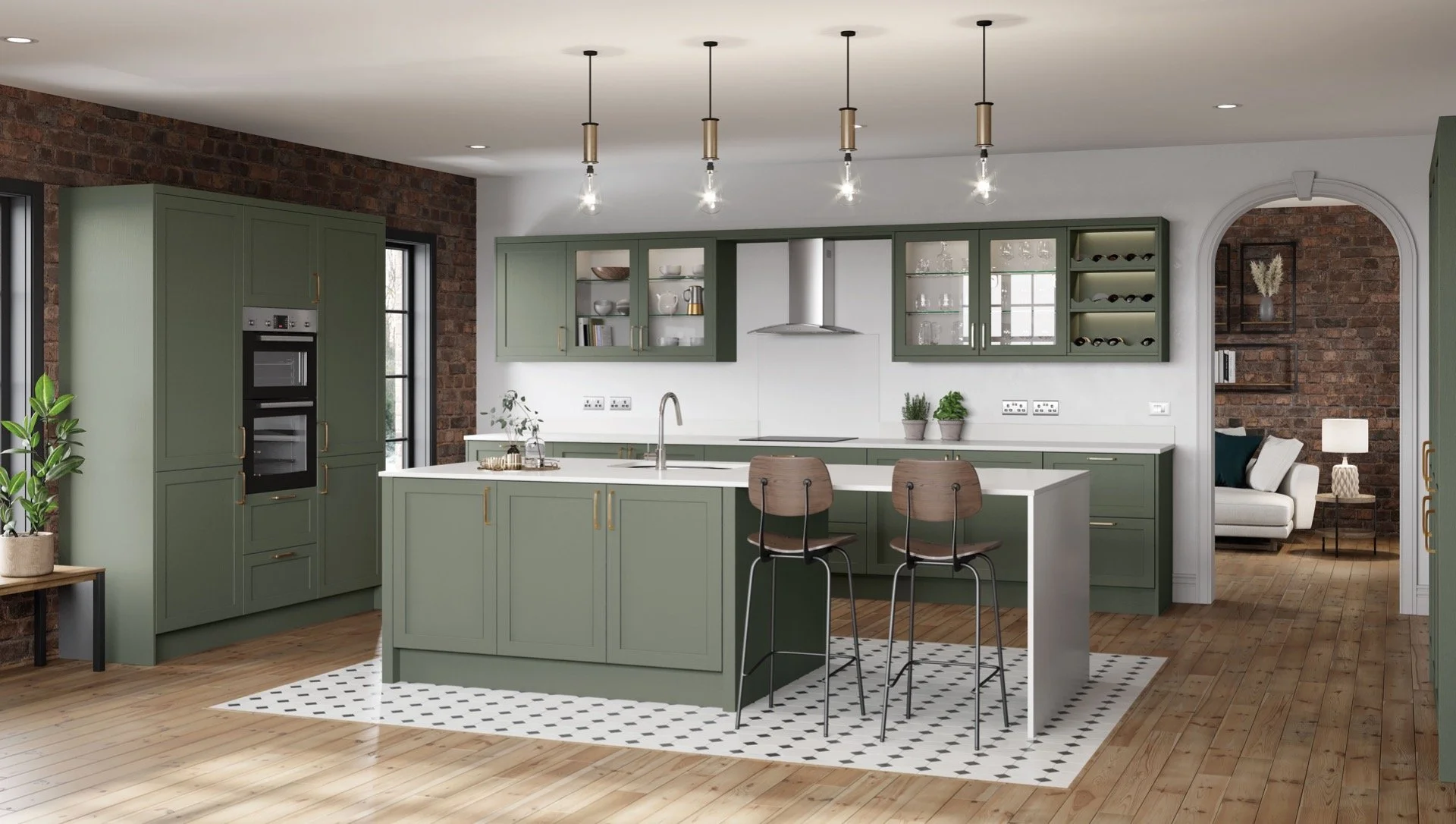 Jigsaw Newmarket shaker kitchen in reed green
