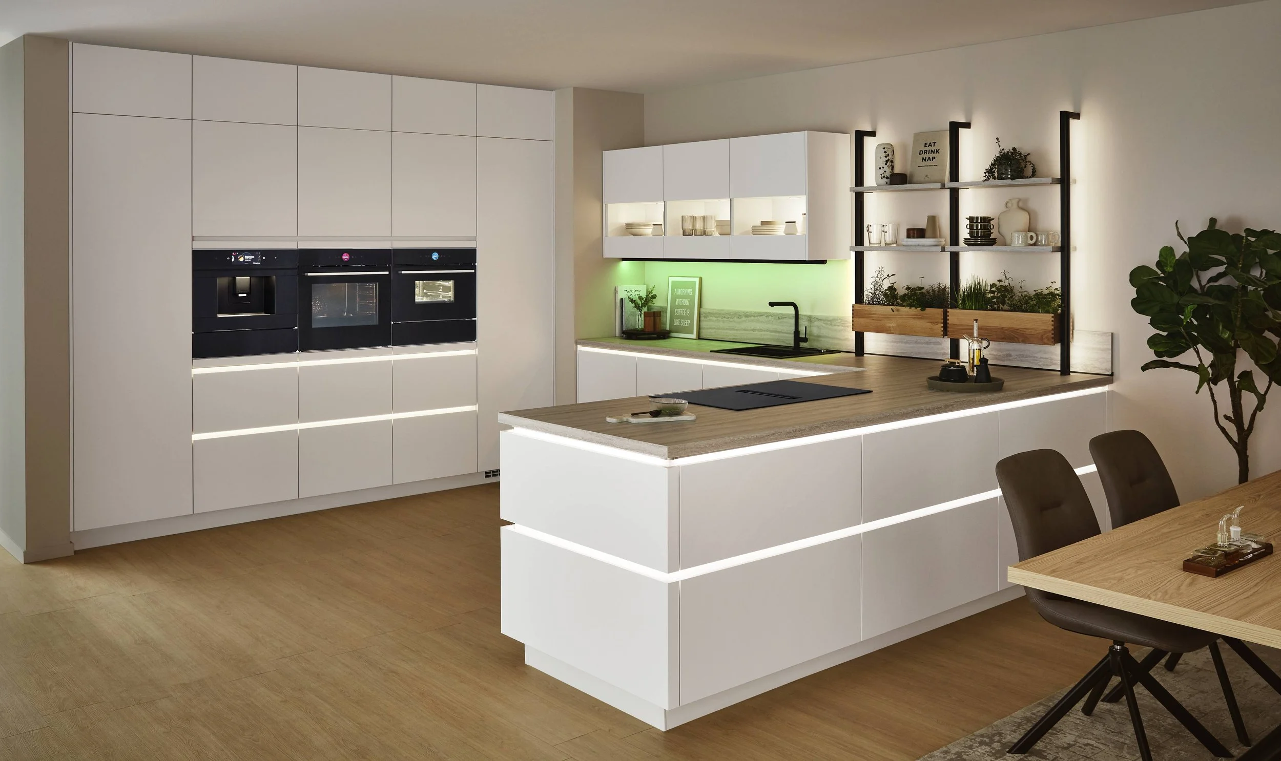 Nobilia matt white modern german kitchen
