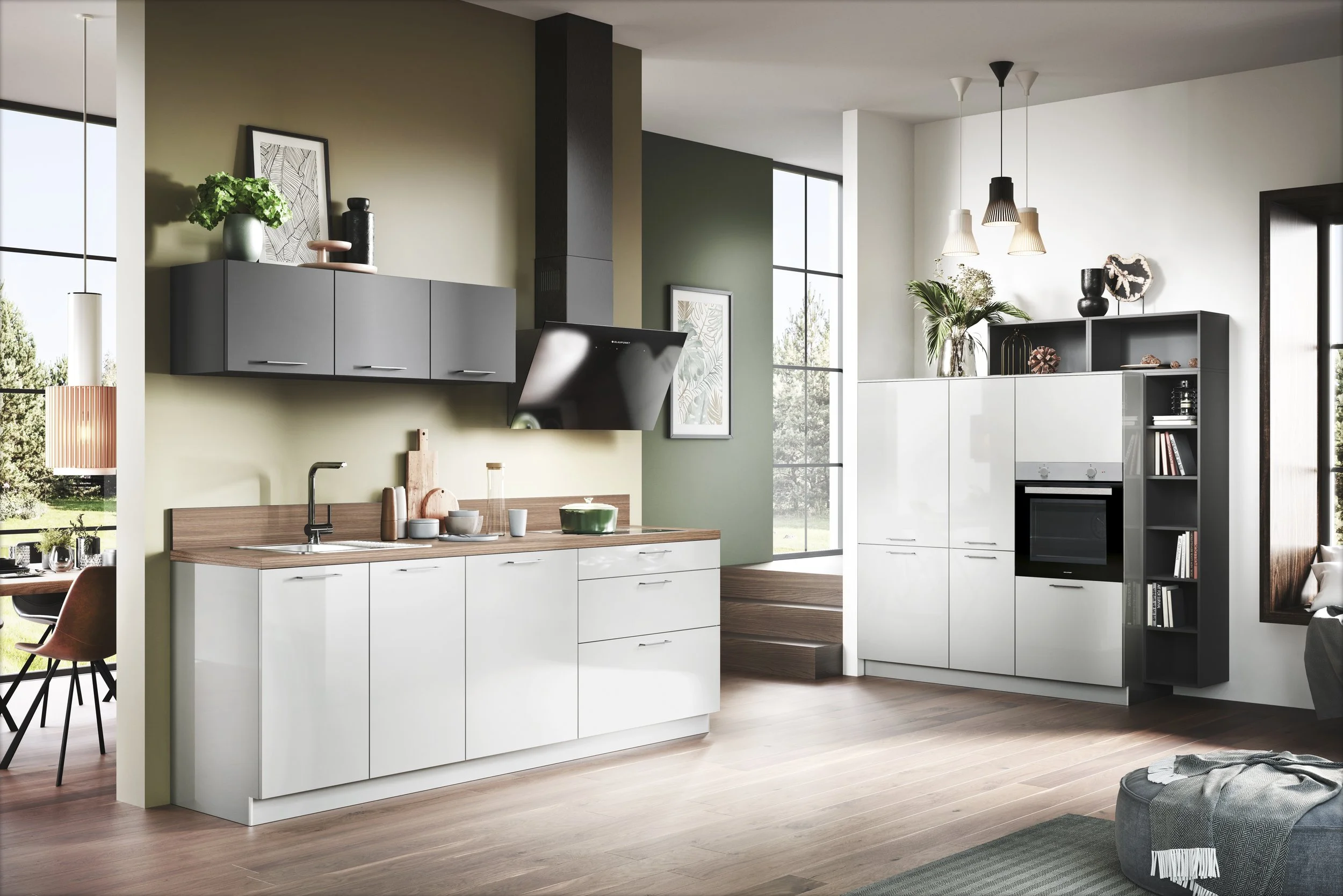 Hacker gloss taupe modern kitchen