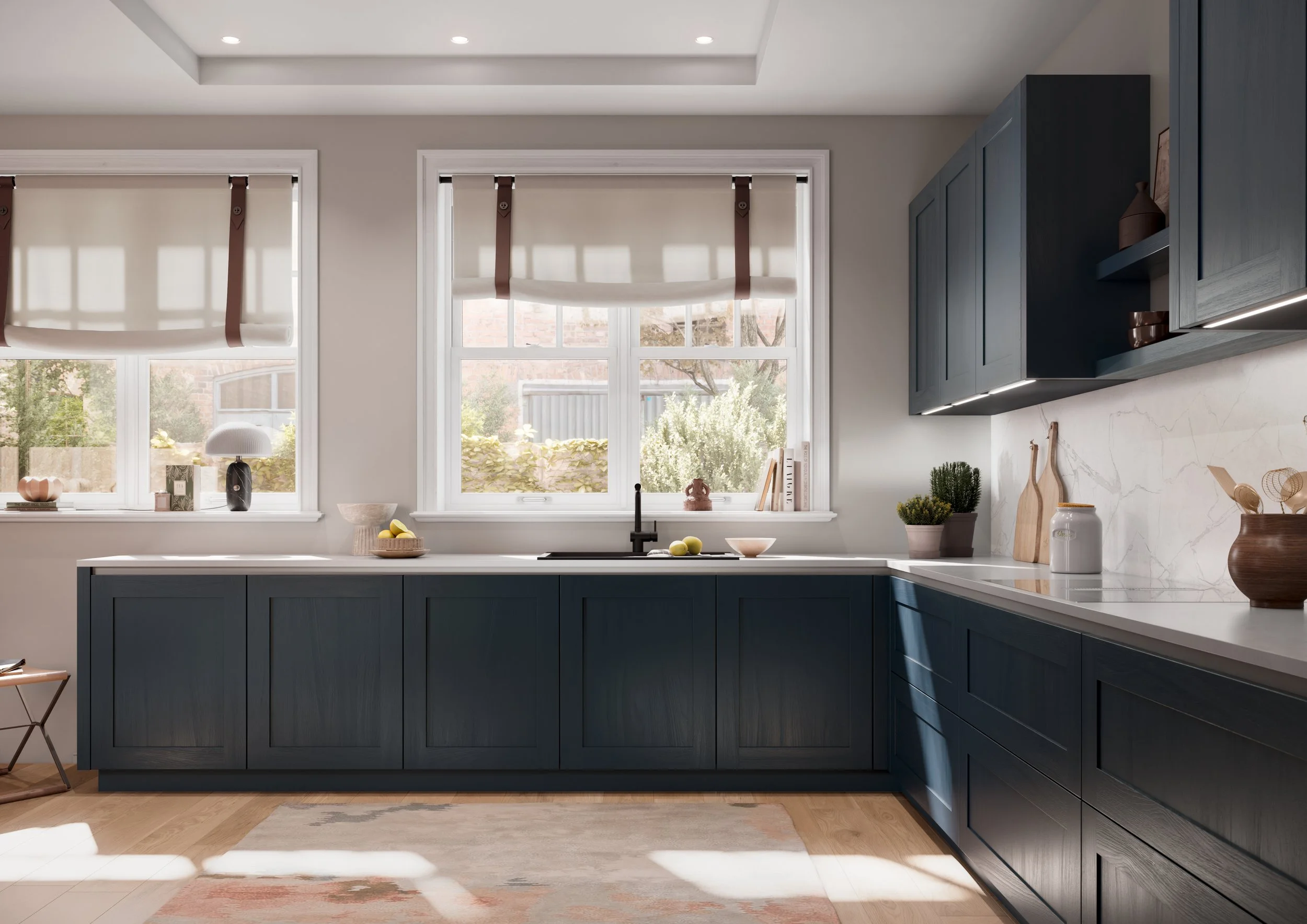 Hacker german shaker kitchen in velvet blue