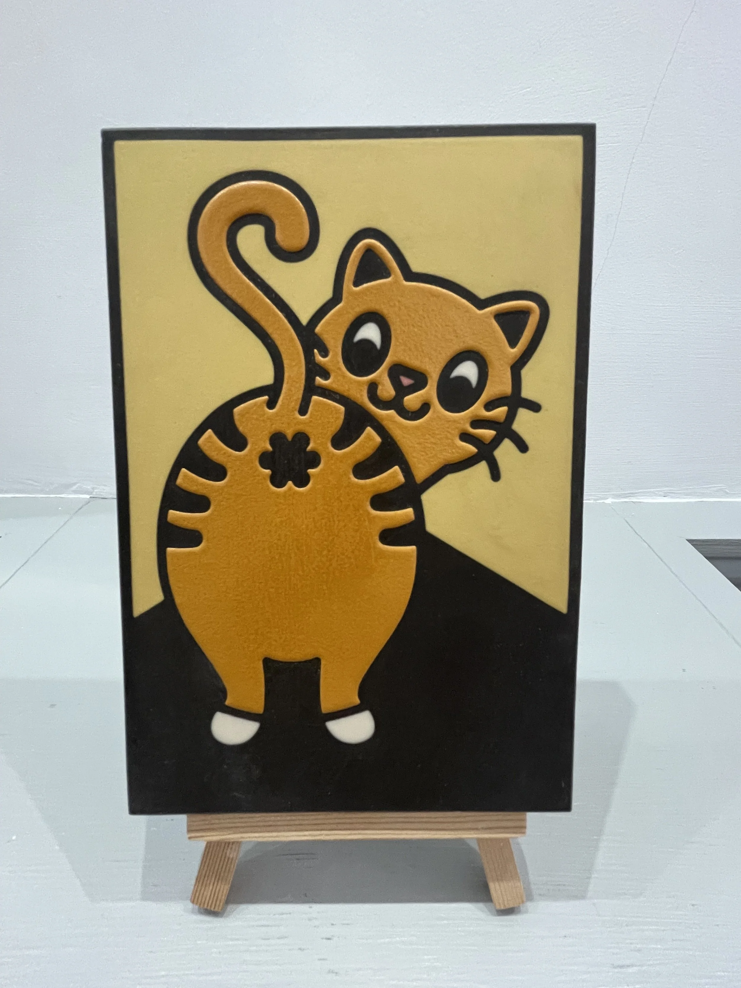 Crafty Cat | Handmade Encaustic Pet Portrait Tile by Welby & Wright