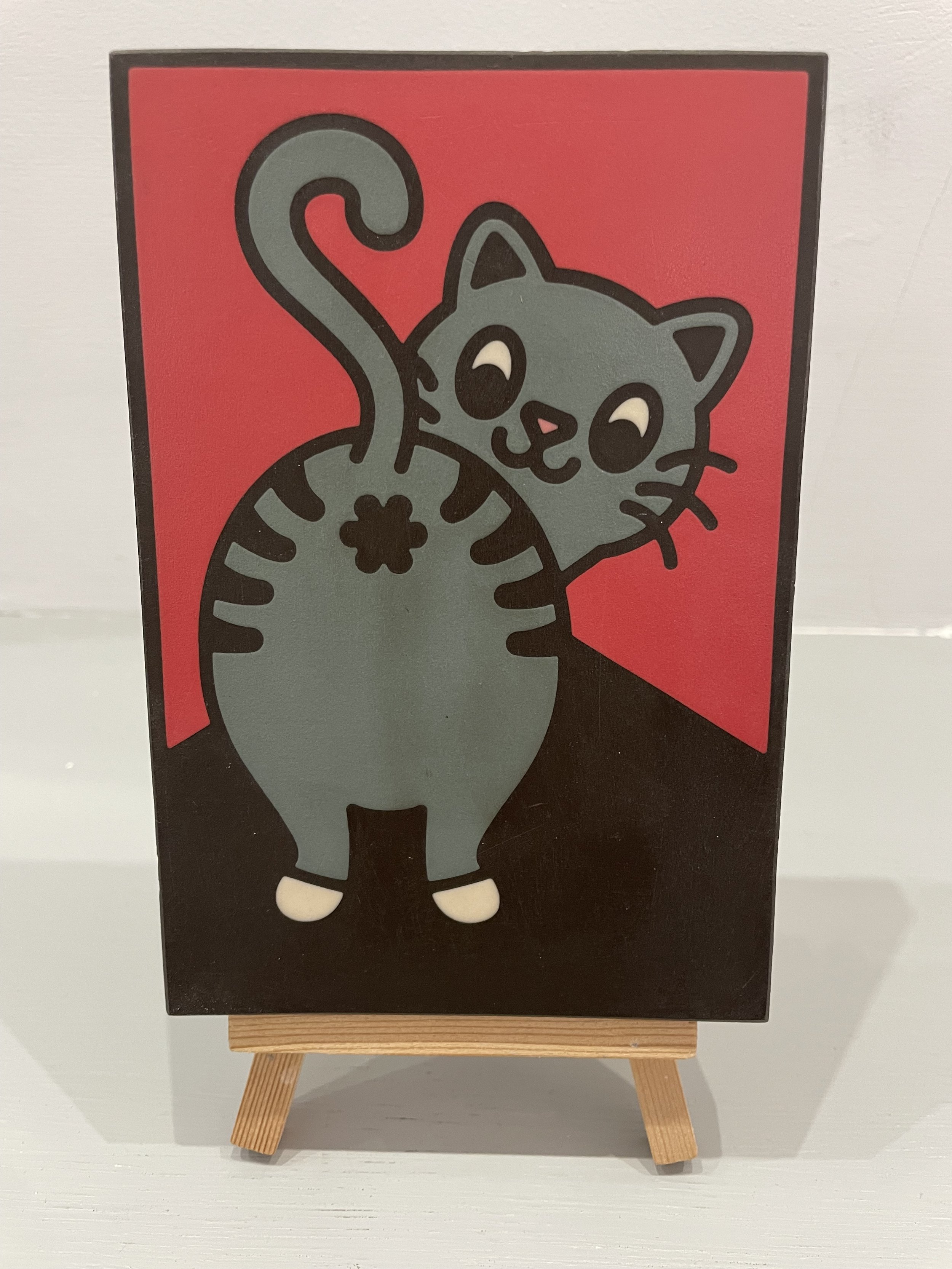 Crafty Cat | Handmade Encaustic Pet Portrait Tile by Welby & Wright