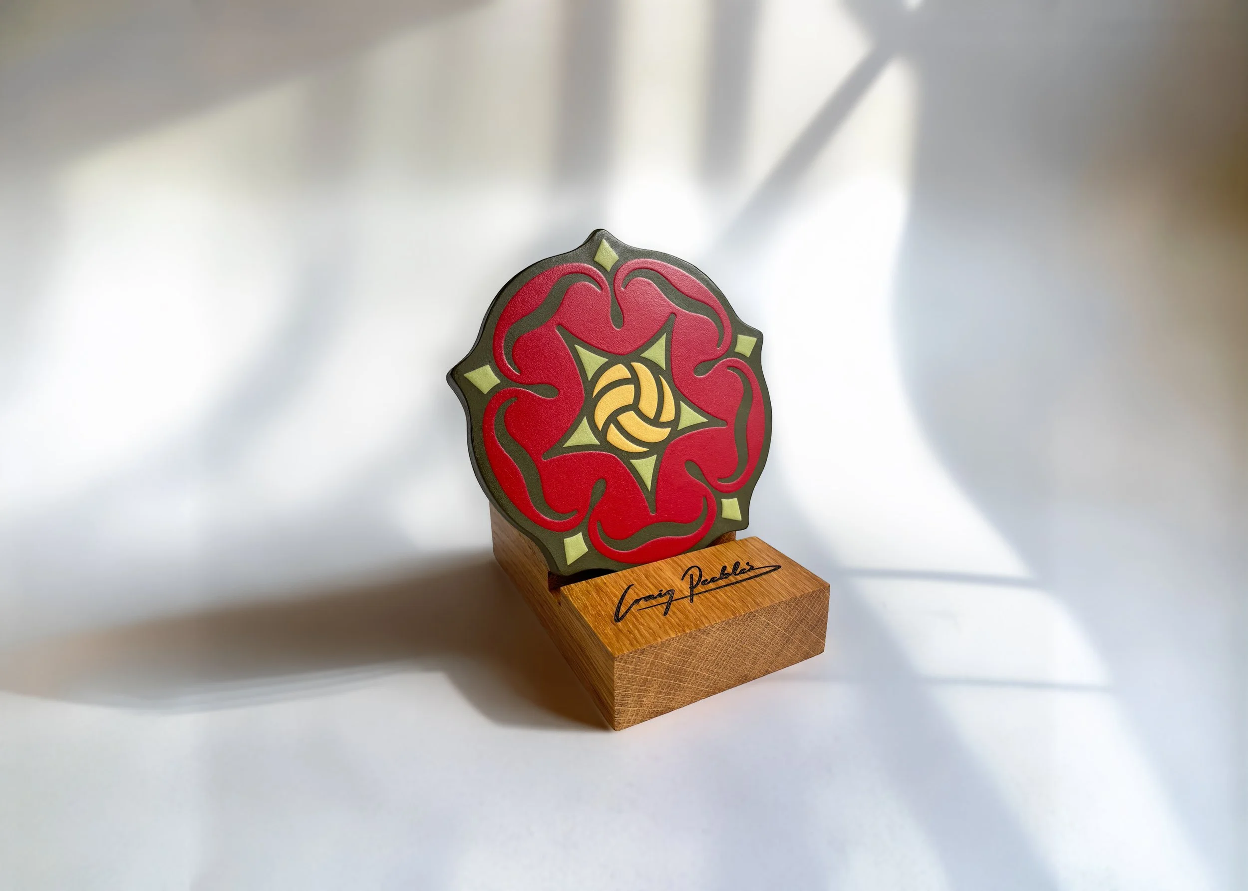 Lancaster Rose Encaustic Art Tile - Limited Edition