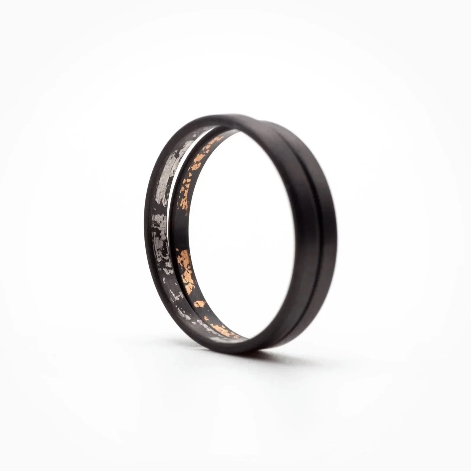 Duo “Black Mystery” Ring Set