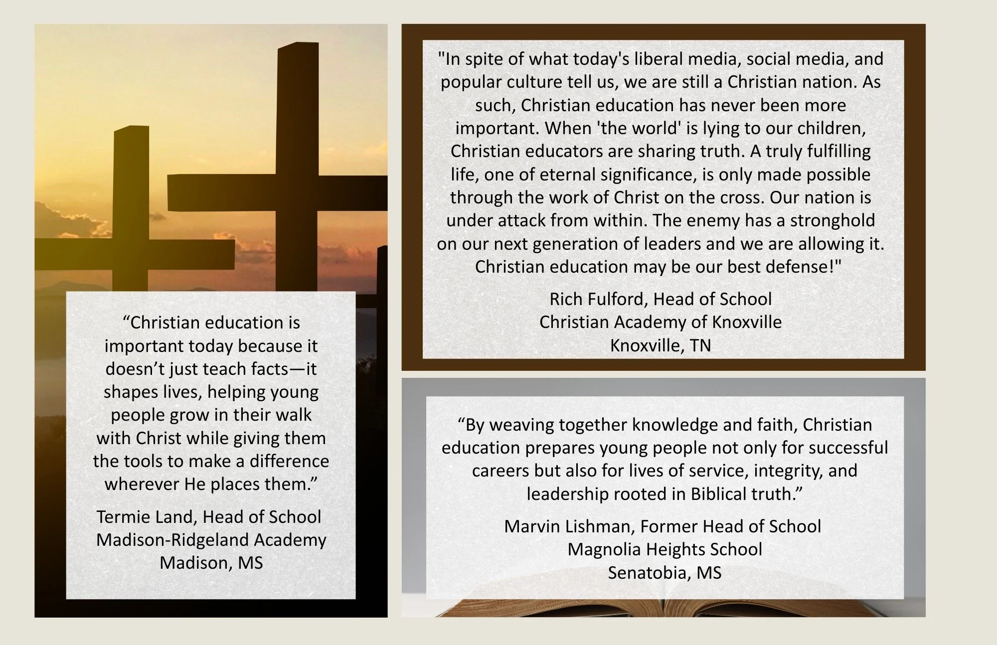 At the J.F. Smith Group, we have partnered with over 100 schools through capital campaigns to help preserve Christian education.

Call us at 334-502-5374 or email meganaugustine@jfsg.com if you&rsquo;d like to learn more about how we can help your sc