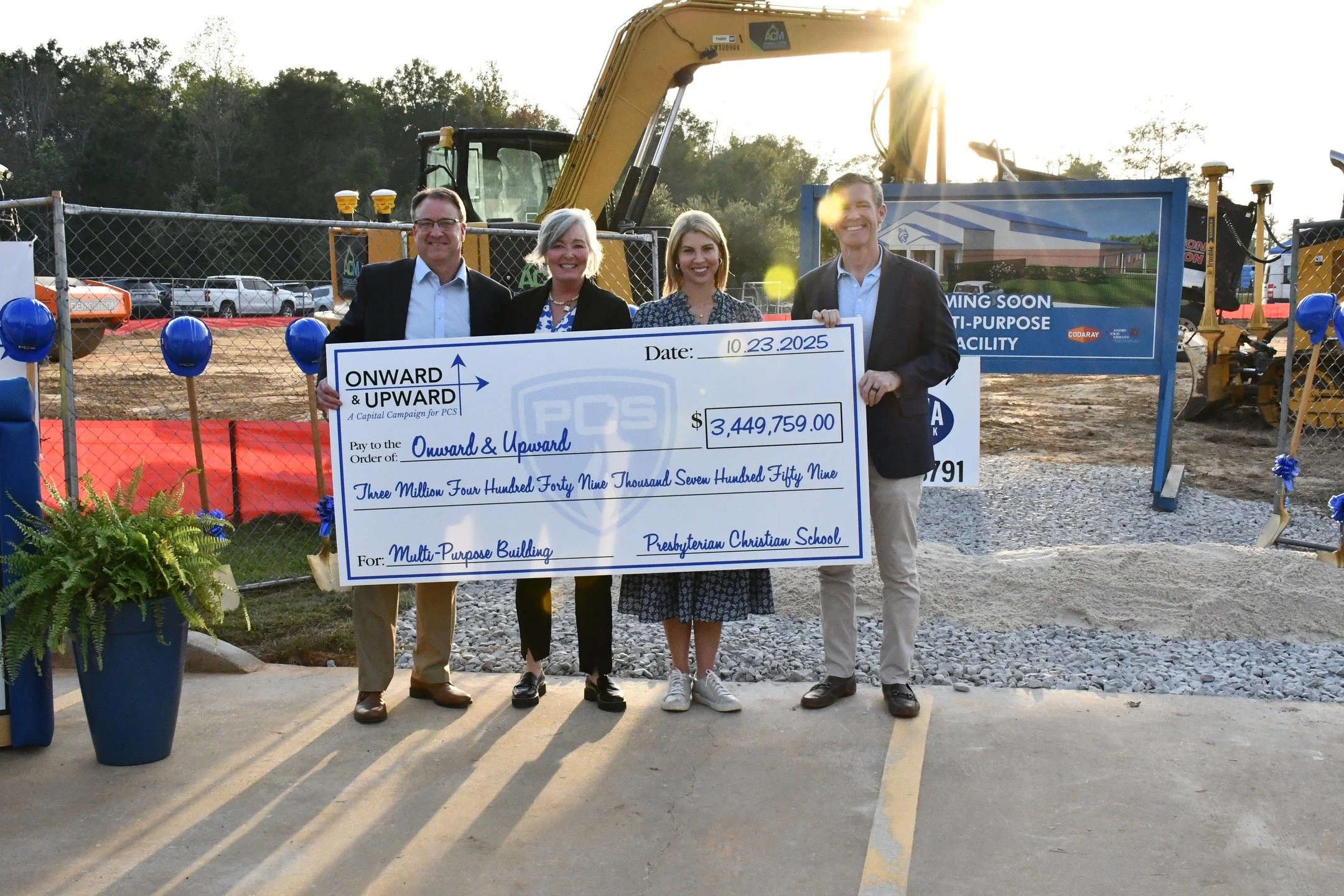 Last week, our partner, Presbyterian Christian School (PCS) in Hattiesburg, MS, celebrated a significant milestone in its history with a groundbreaking ceremony for a new multi-purpose facility, coinciding with the public launch of its Onward and Upw