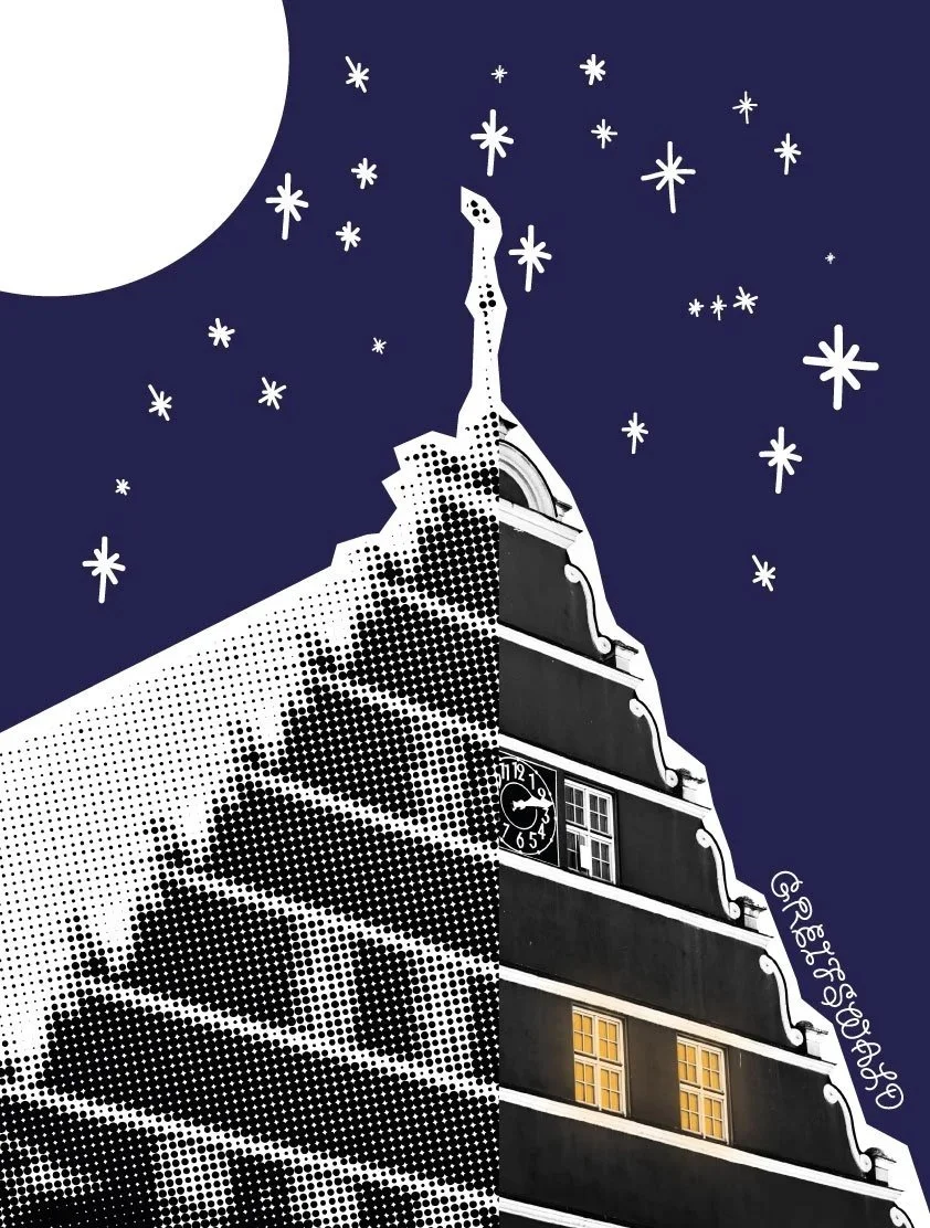 ❋ Rathaus // Serie: "Allnacht & Alltag" // Erstellung: November 2023 // Fotografie + Illustration
